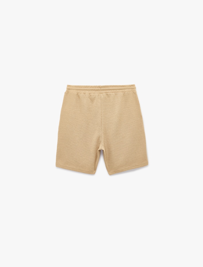  Regular Fit Cepli Bermuda Beli Bağcıklı Şort