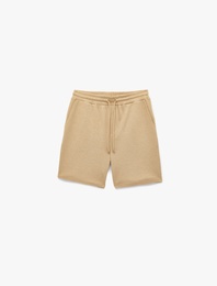Regular Fit Cepli Bermuda Beli Bağcıklı Şort
