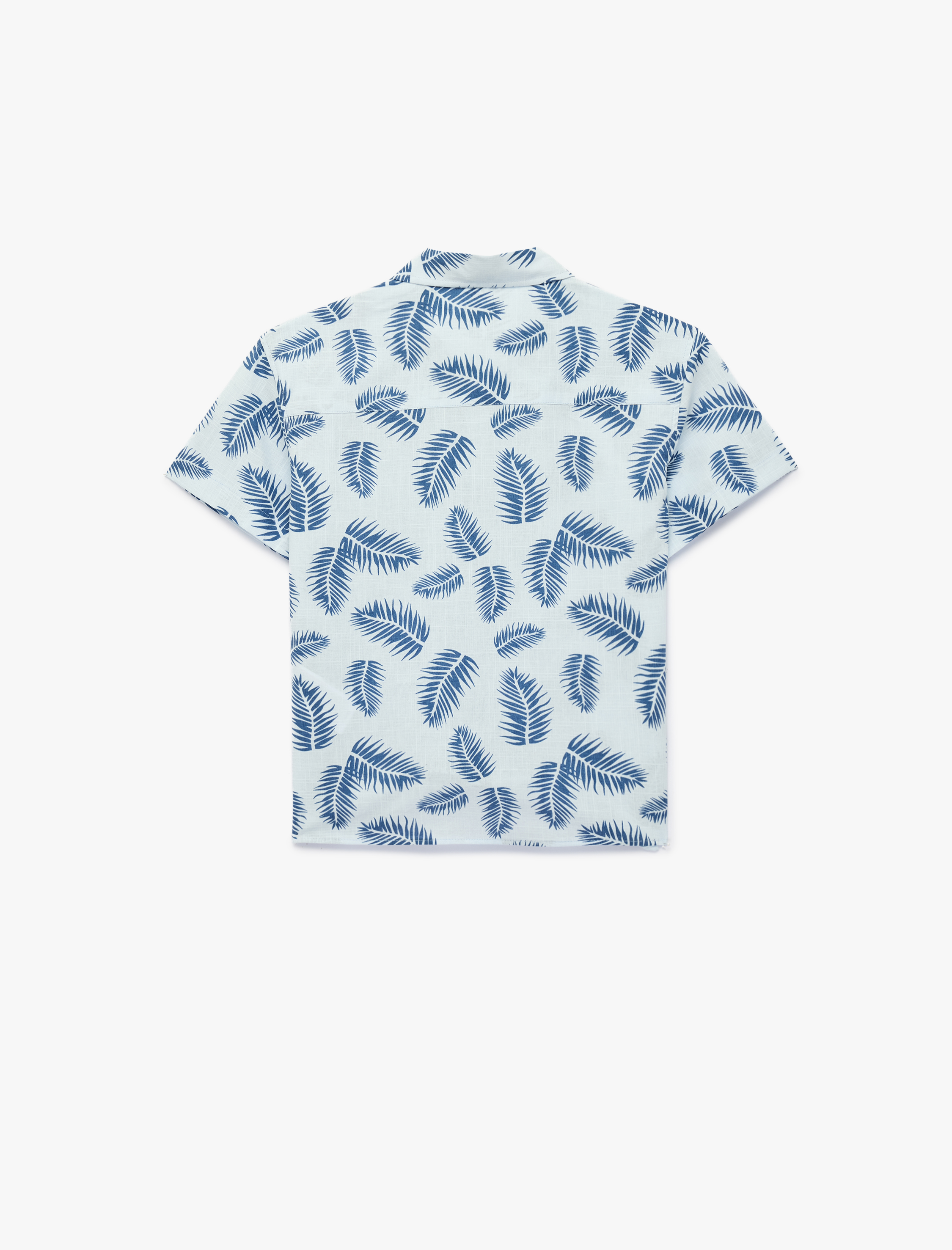  Erkek Çocuk Pamuklu Klasik Yaka Cepli Desenli Kısa Kollu Gömlek