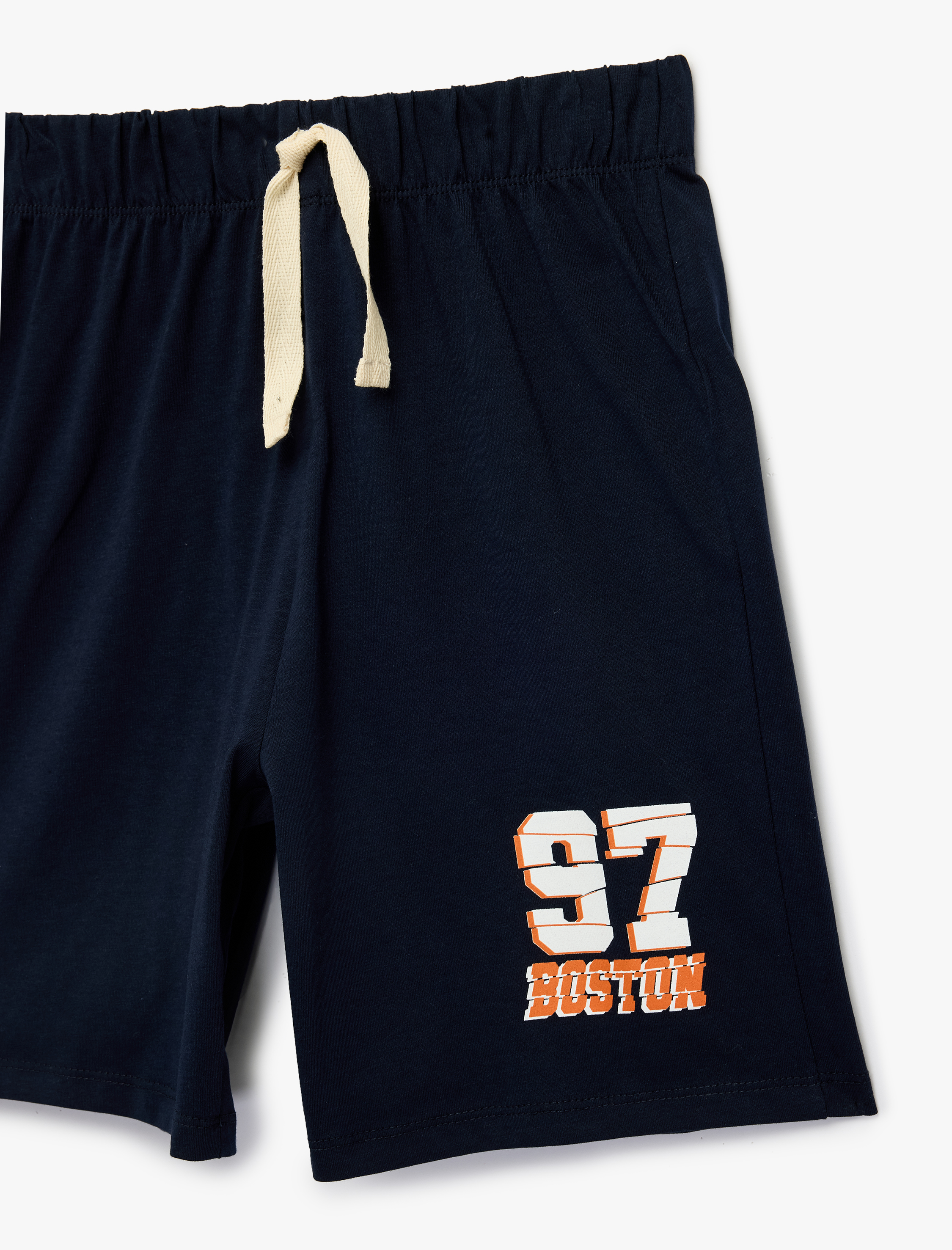  Erkek Çocuk Pamuklu Beli Bağlamalı Baskılı Şort