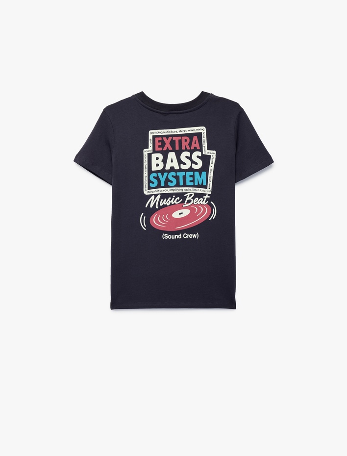 Erkek Çocuk Baskılı Kısa Kollu Bisiklet Yaka Pamuklu Tişört