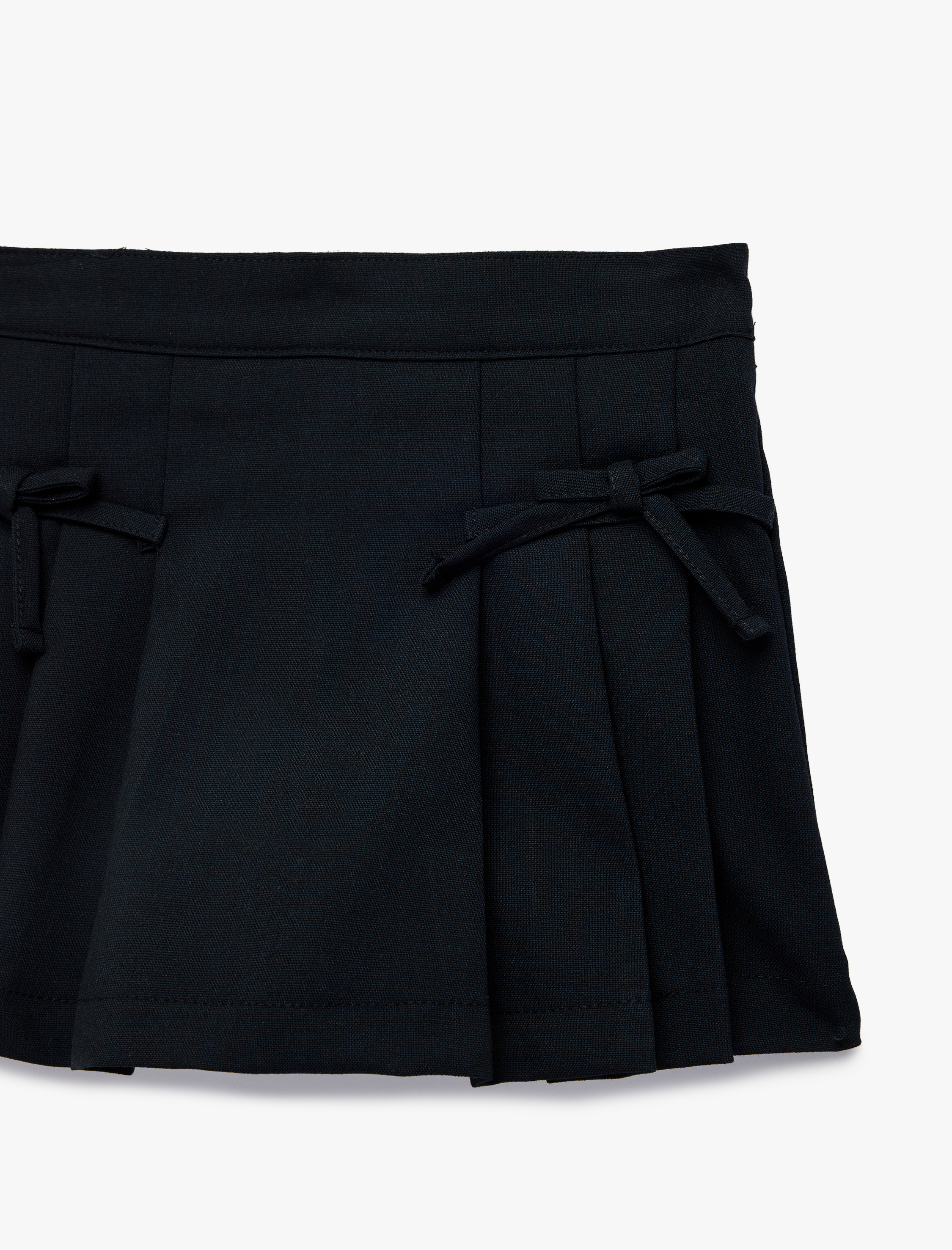  Kız Bebek Fiyonk Detaylı A Kesim Pileli Şort Etek