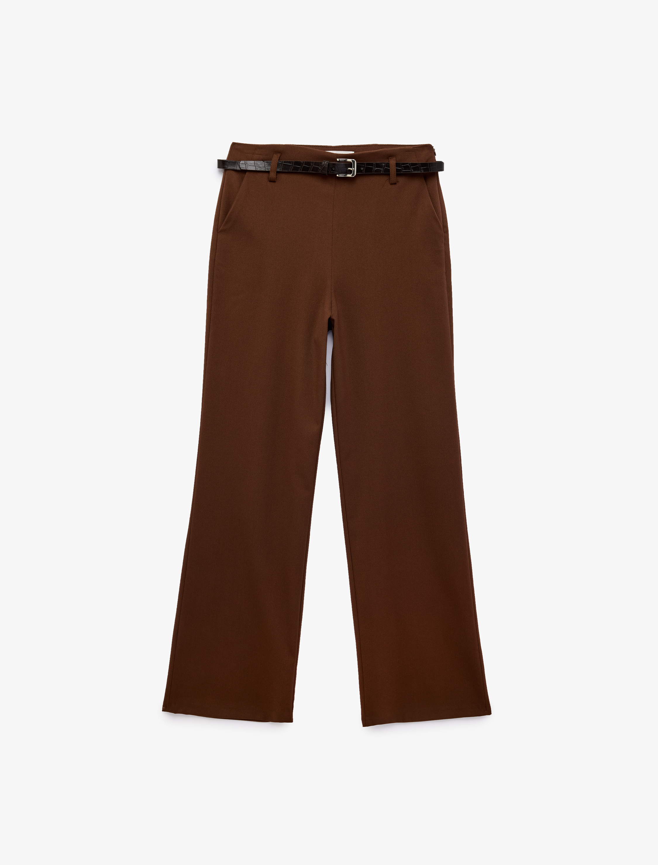   Cepli Kemerli Palazzo Kumaş Pantolon