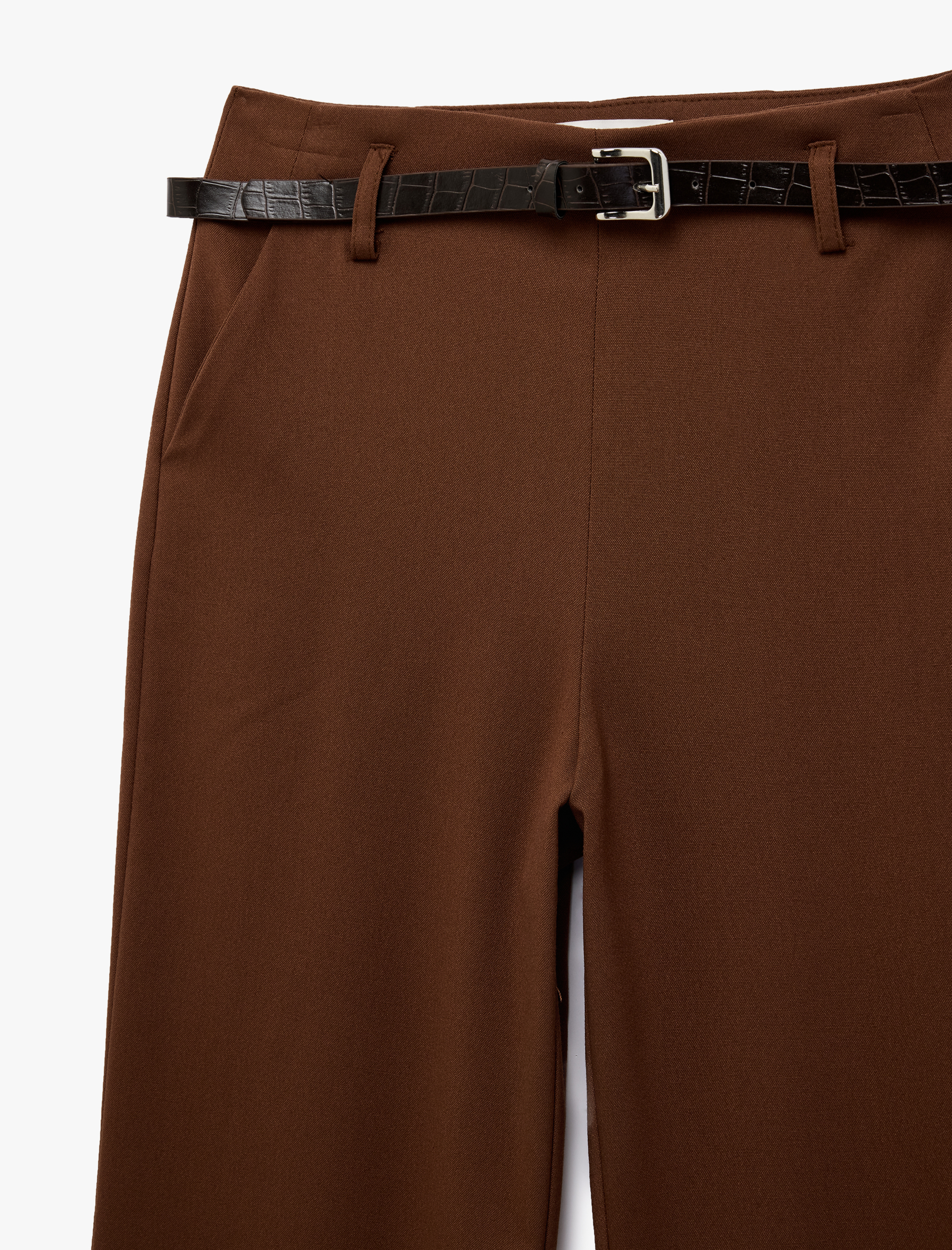   Cepli Kemerli Palazzo Kumaş Pantolon