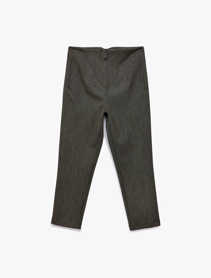  Yüksek Bel Slim Fit Cigarette Pantolon