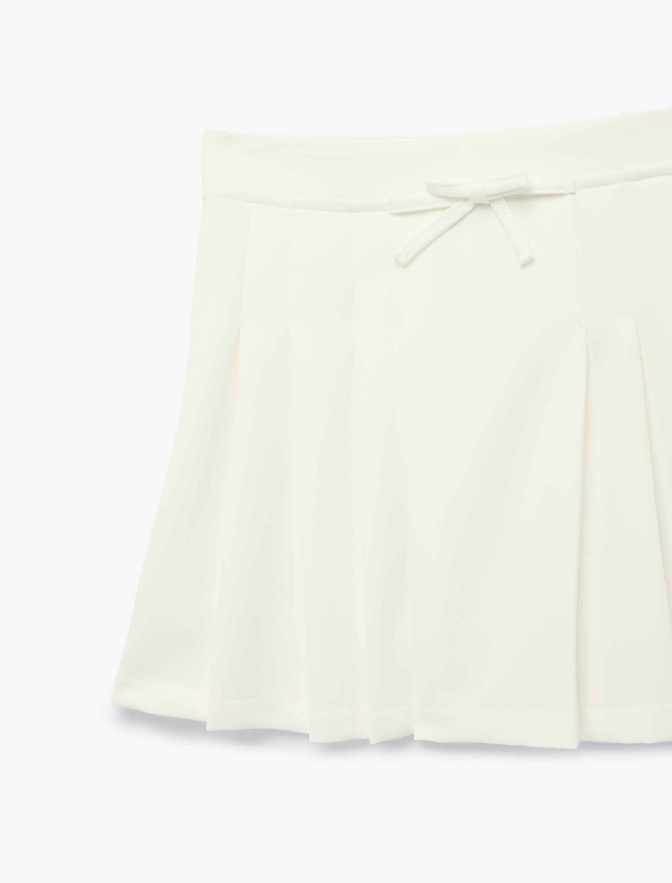  Kız Çocuk Fiyonk Detaylı Astarlı Pileli Etek