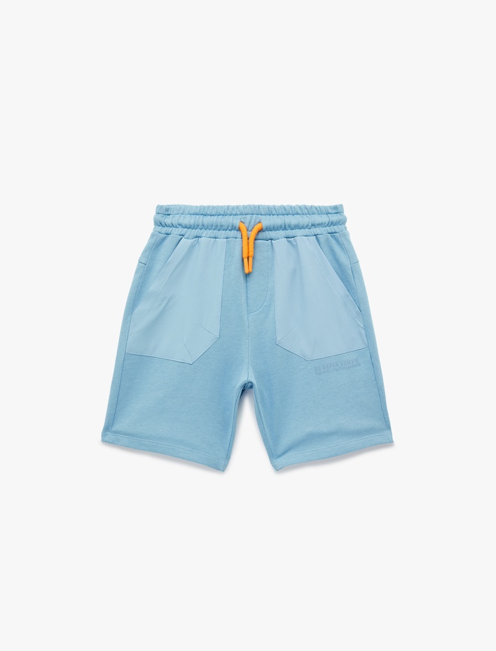 Erkek Çocuk Beli Bağcıklı Cepli Pamuklu Şort