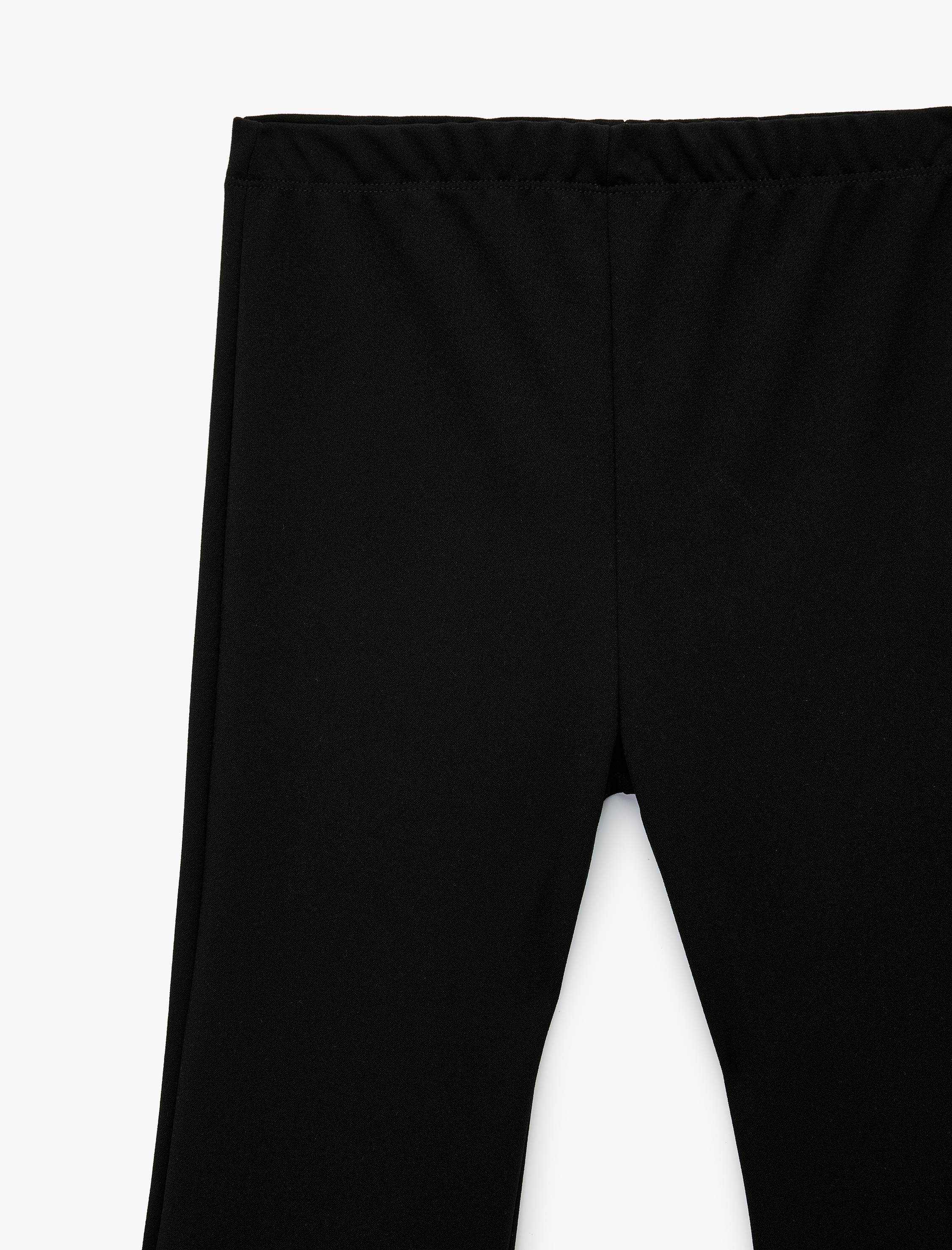  Kız Çocuk Beli Lastikli Fırfır Detaylı İspanyol Paça Pantolon