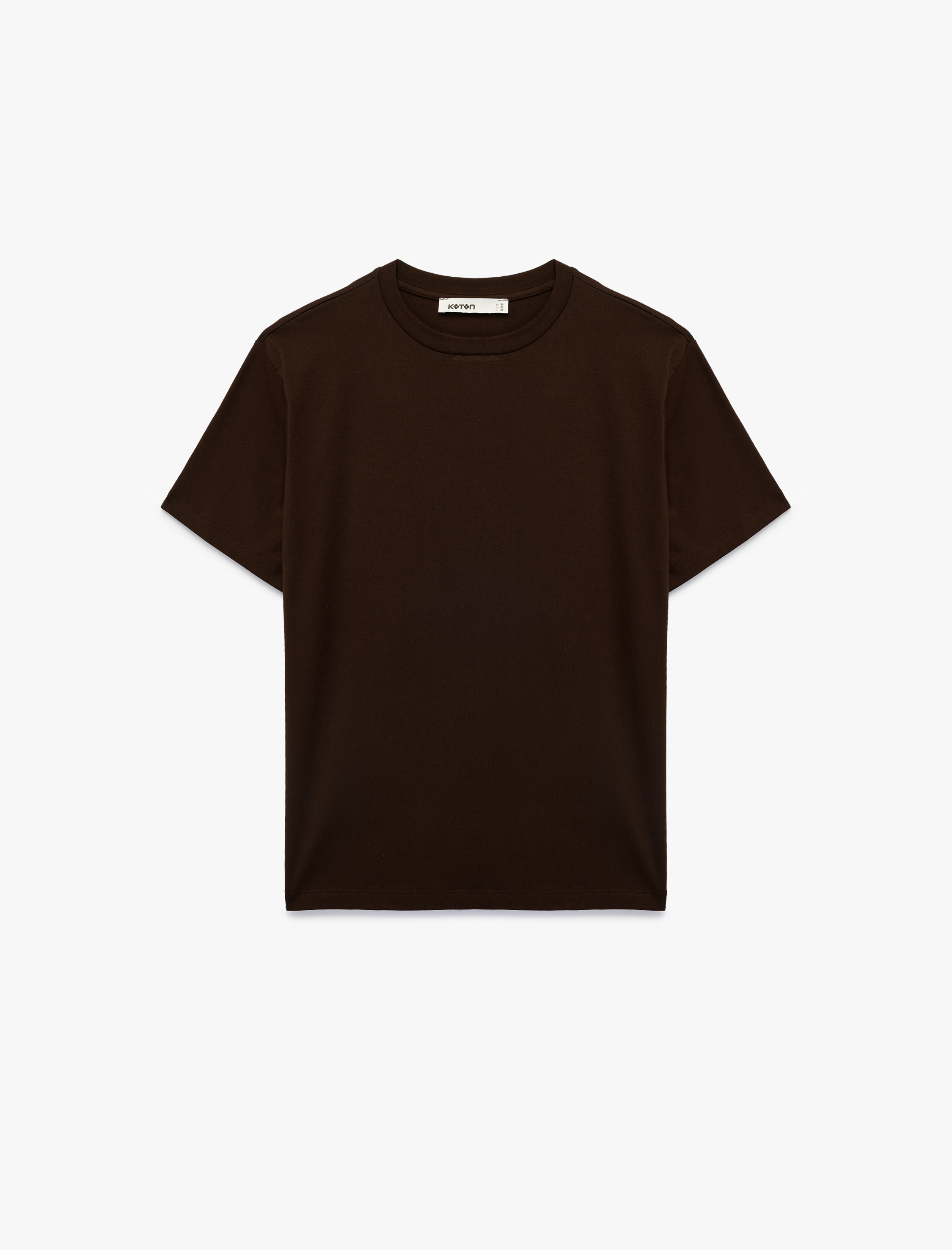   Pamuklu Kısa Kollu Bisiklet Yaka Oversize Basic Tişört