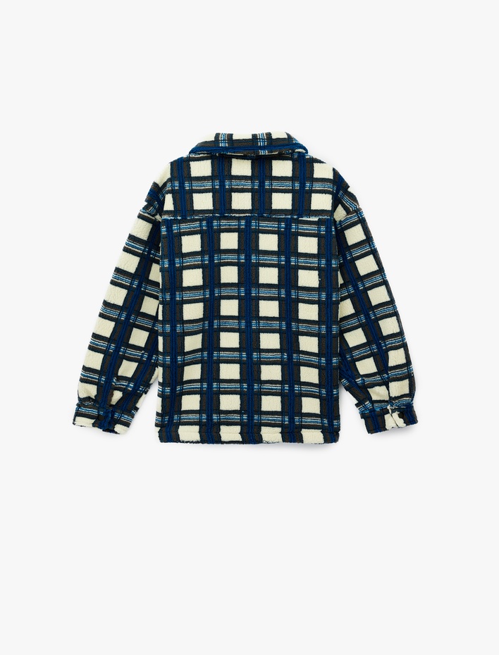 Erkek Çocuk Cep Detaylı Uzun Kollu Ekoseli Gömlek Ceket