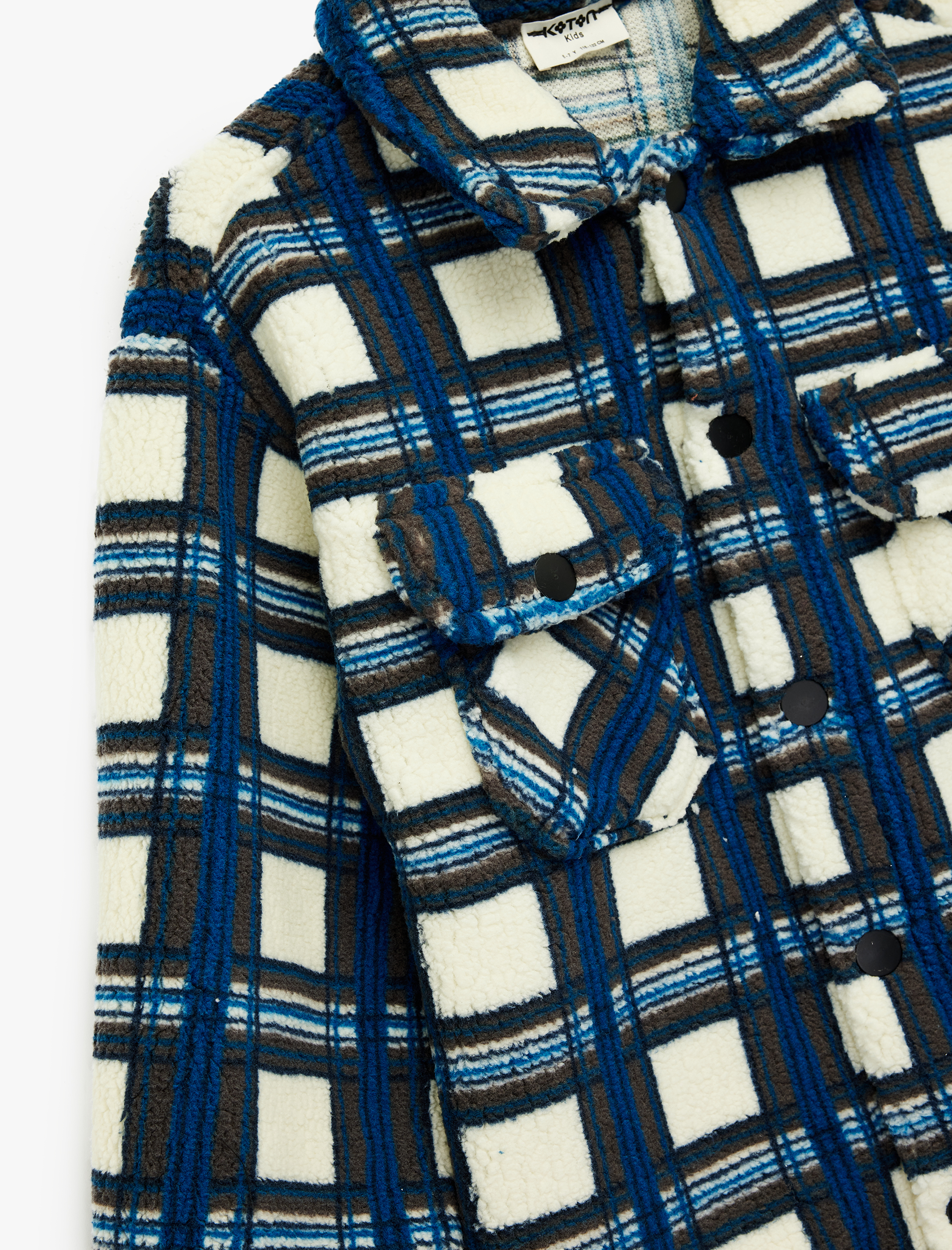  Erkek Çocuk Cep Detaylı Uzun Kollu Ekoseli Gömlek Ceket