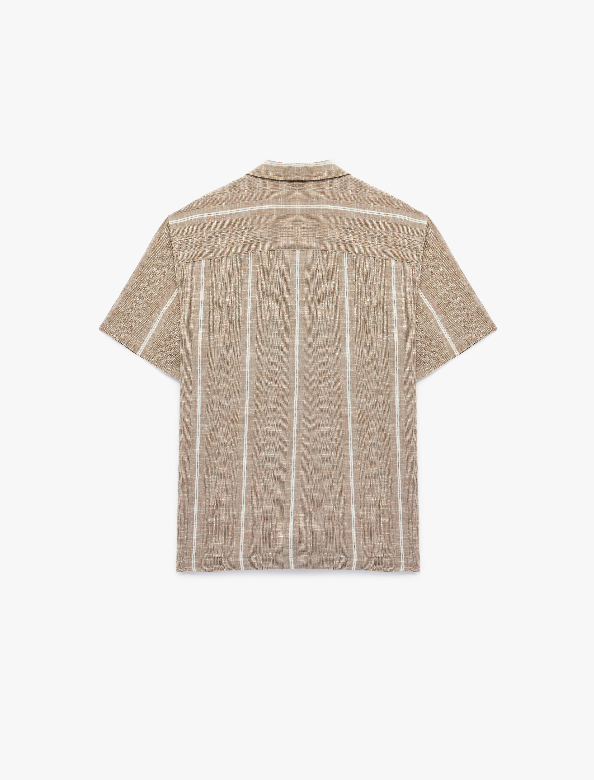   Regular Fit Cepli Pamuklu Devrik Yaka Kısa Kollu Gömlek