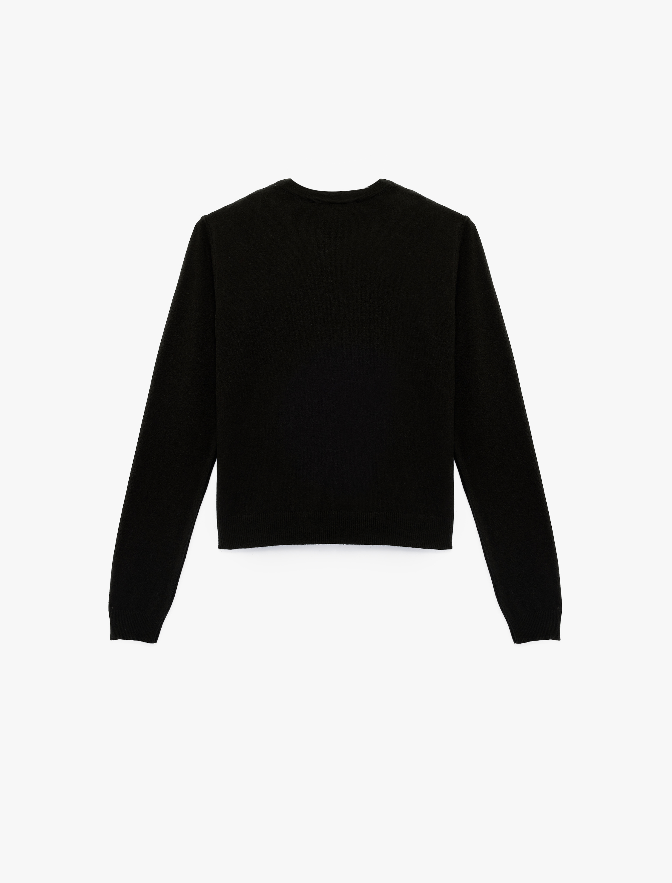   Uzun Kollu Bisiklet Yaka Taş Detaylı Triko Kazak