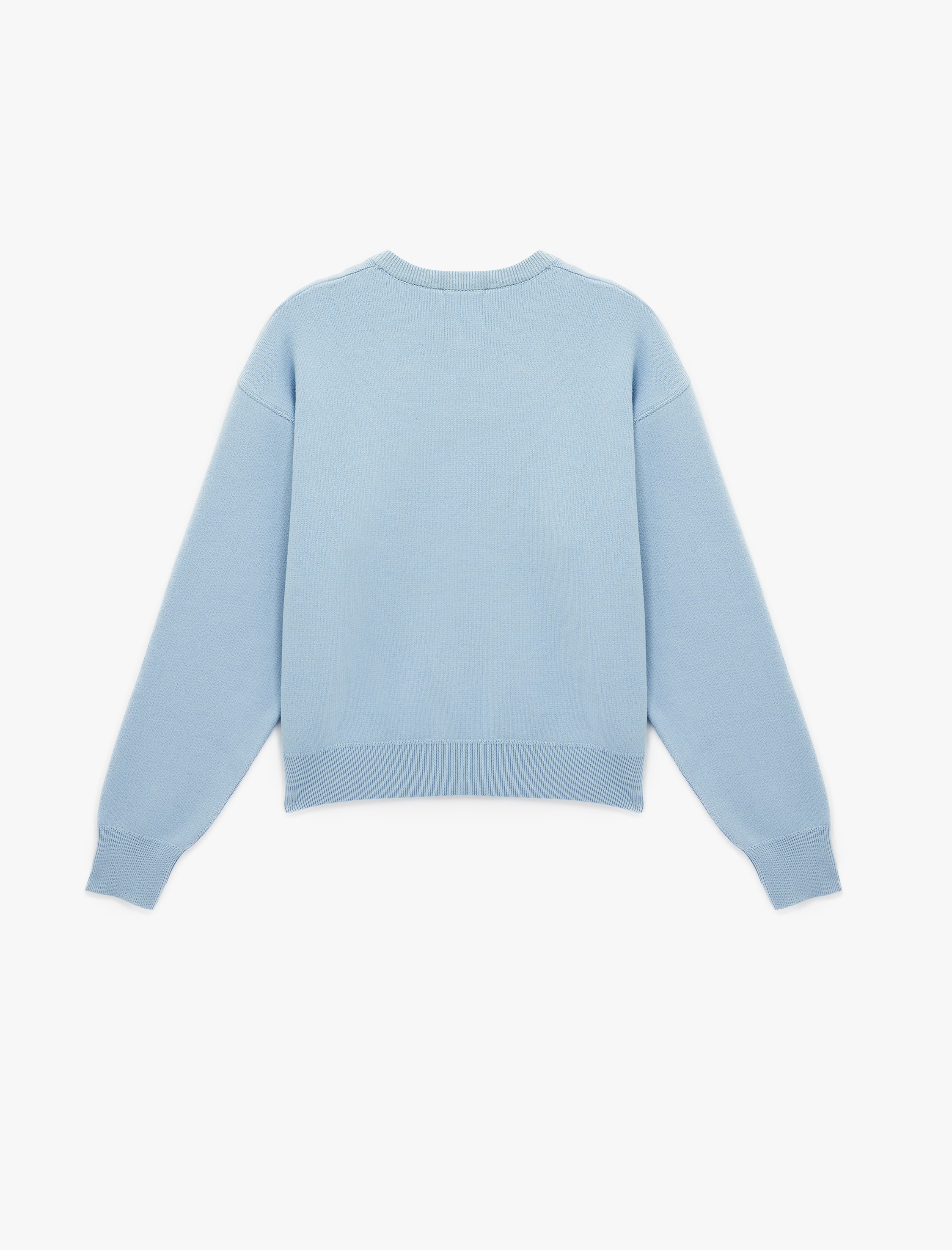   Pamuklu Uzun Kollu Bisiklet Yaka Triko Oversize Kazak