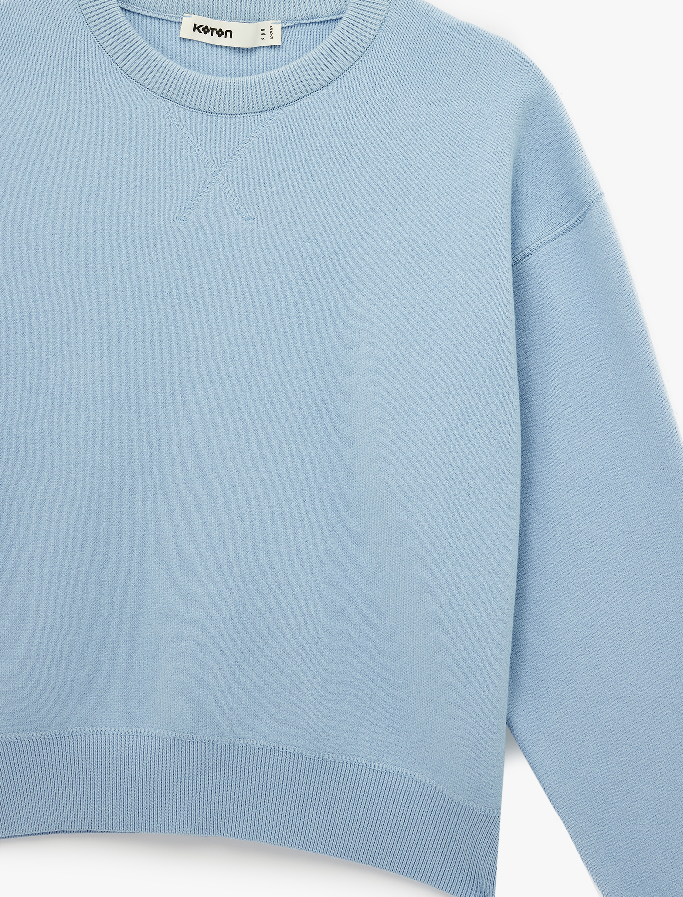   Pamuklu Uzun Kollu Bisiklet Yaka Triko Oversize Kazak