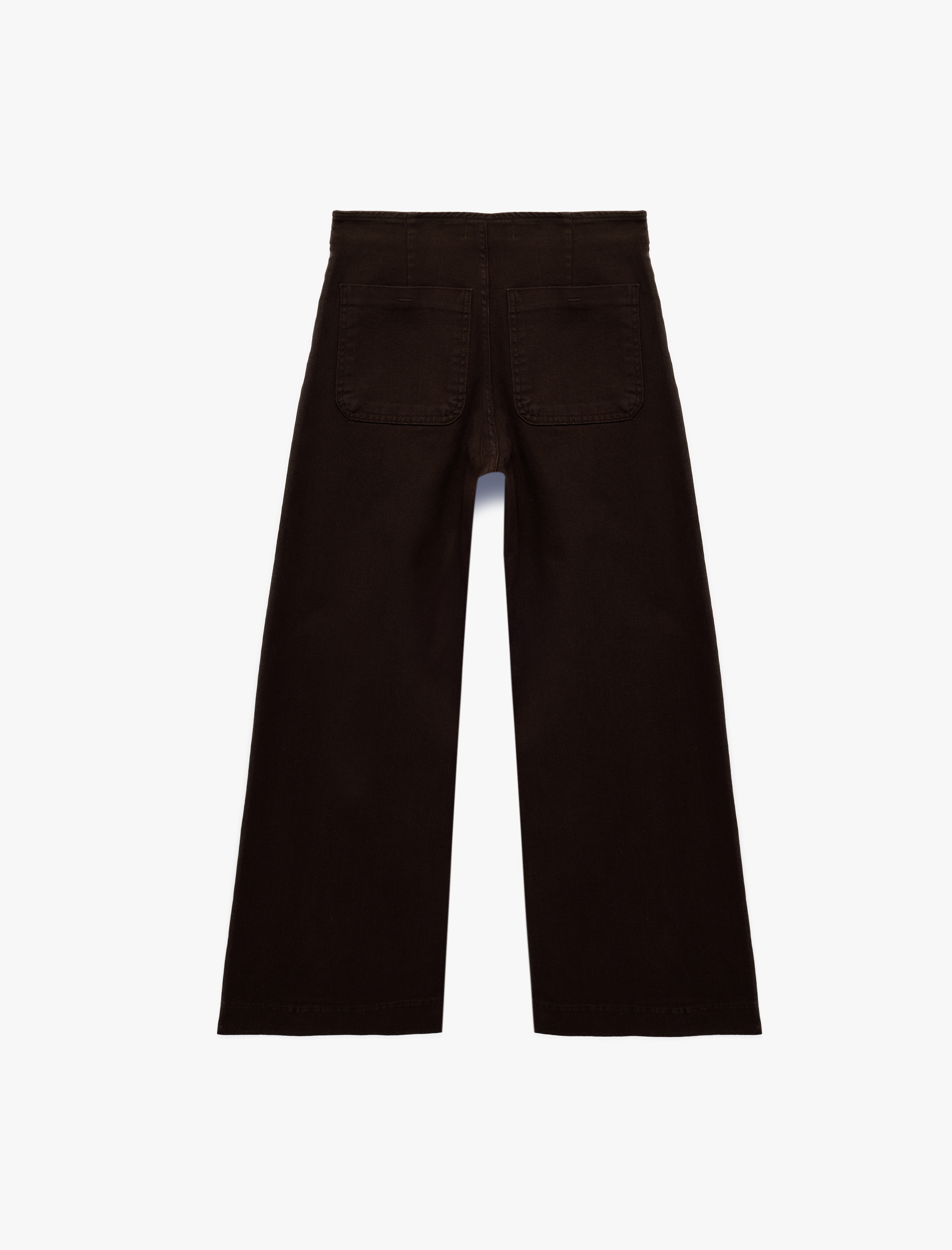   Yüksek Bel Cep Detaylı Düğmeli Geniş Paça Pantolon - Culotte Jeans