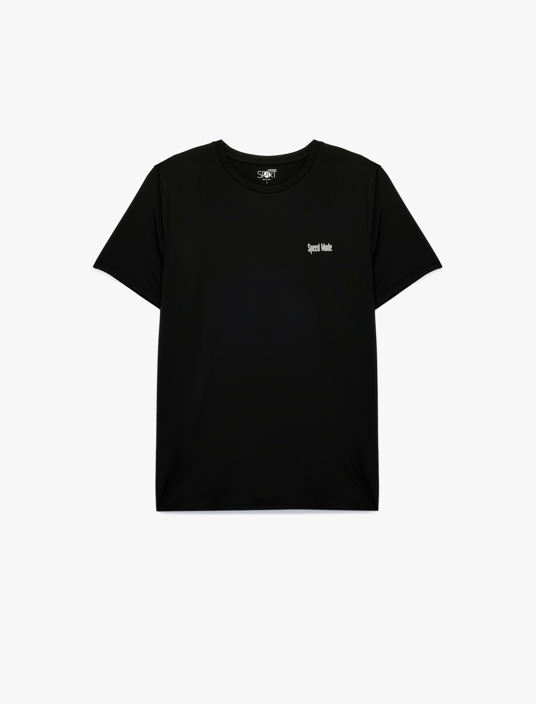   Rahat Kalıp Kısa Kollu Bisiklet Yaka Arkası Baskılı Spor Tişört