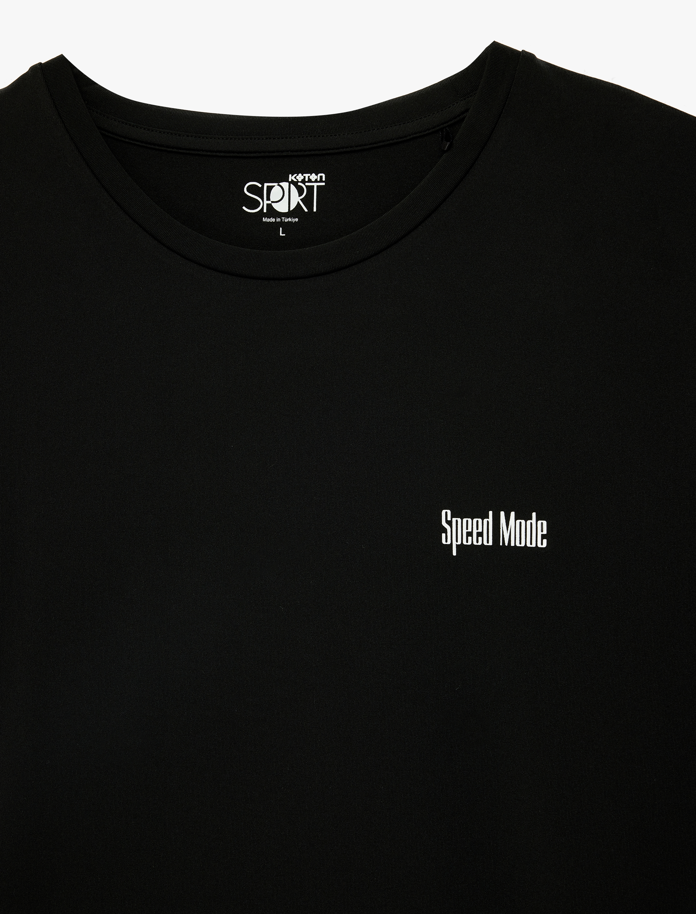   Rahat Kalıp Kısa Kollu Bisiklet Yaka Arkası Baskılı Spor Tişört