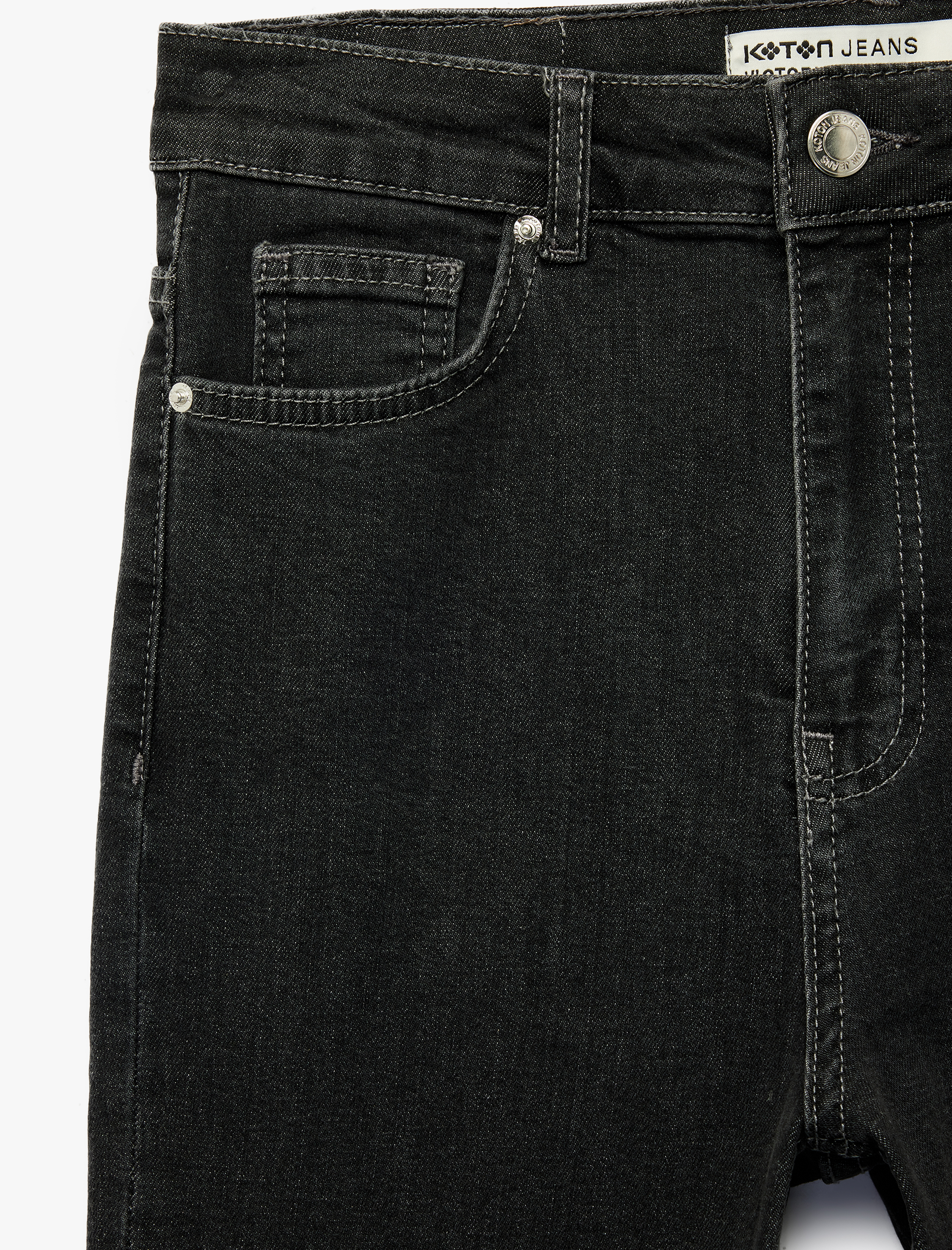   Pamuklu İspanyol Paça Dar Kalıp Yüksek Bel Denim Pantolon - Flare Jeans