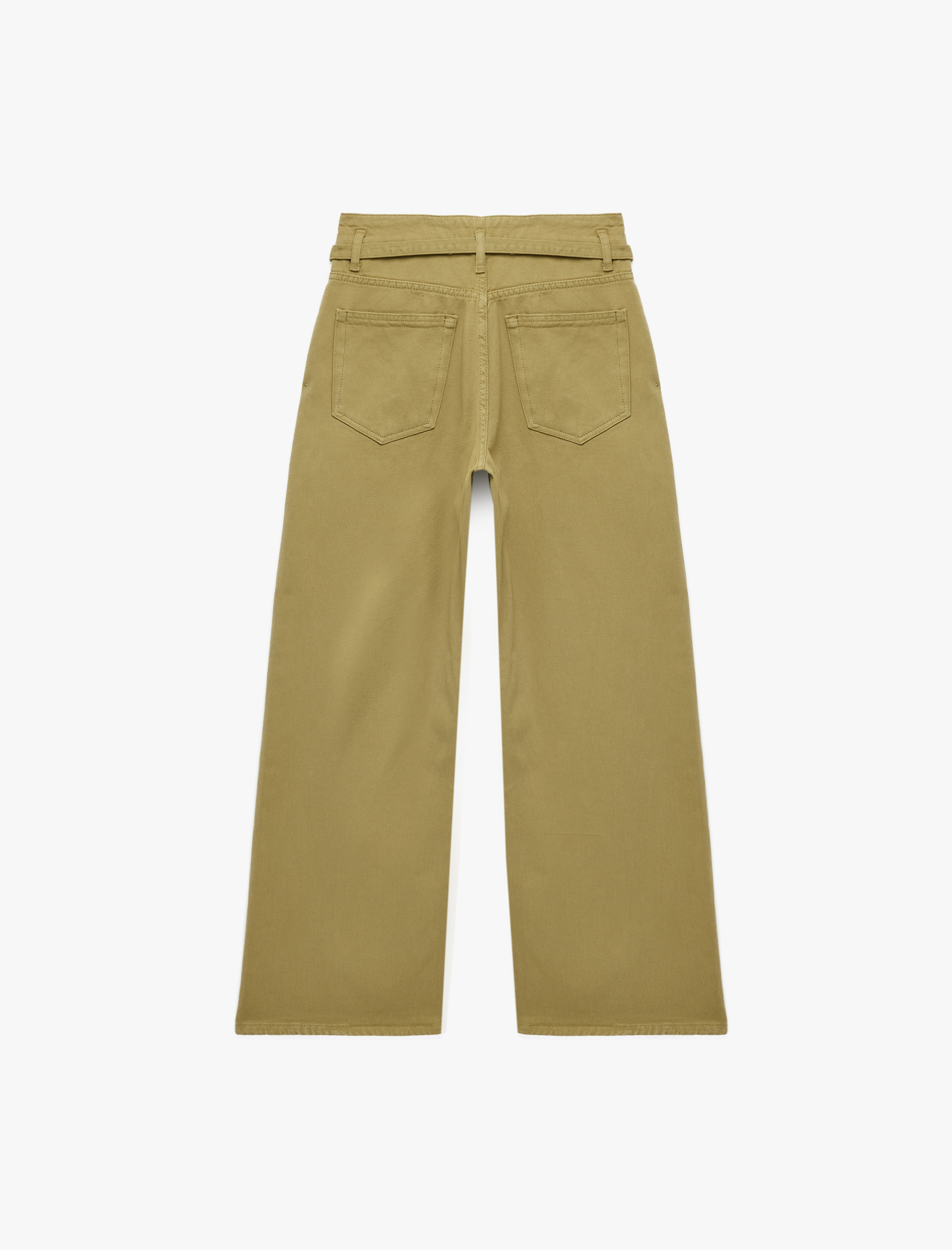   Pamuklu Yüksek Bel Kemerli Geniş Paça Pantolon - Wide Leg Jeans