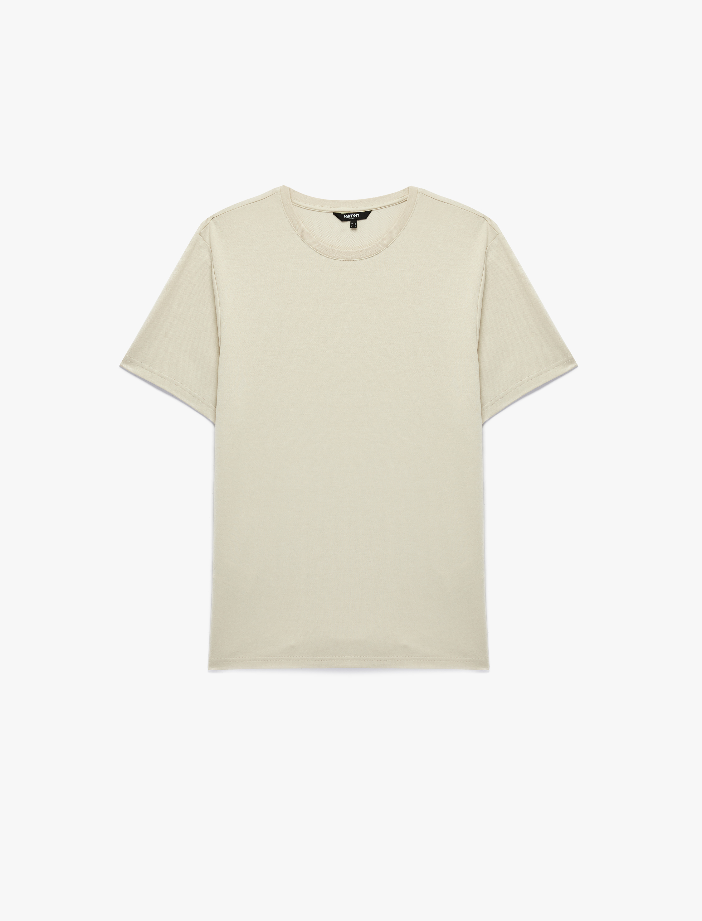   Regular Fit Kısa Kollu Bisiklet Yaka Basic Viskon Spor Tişört