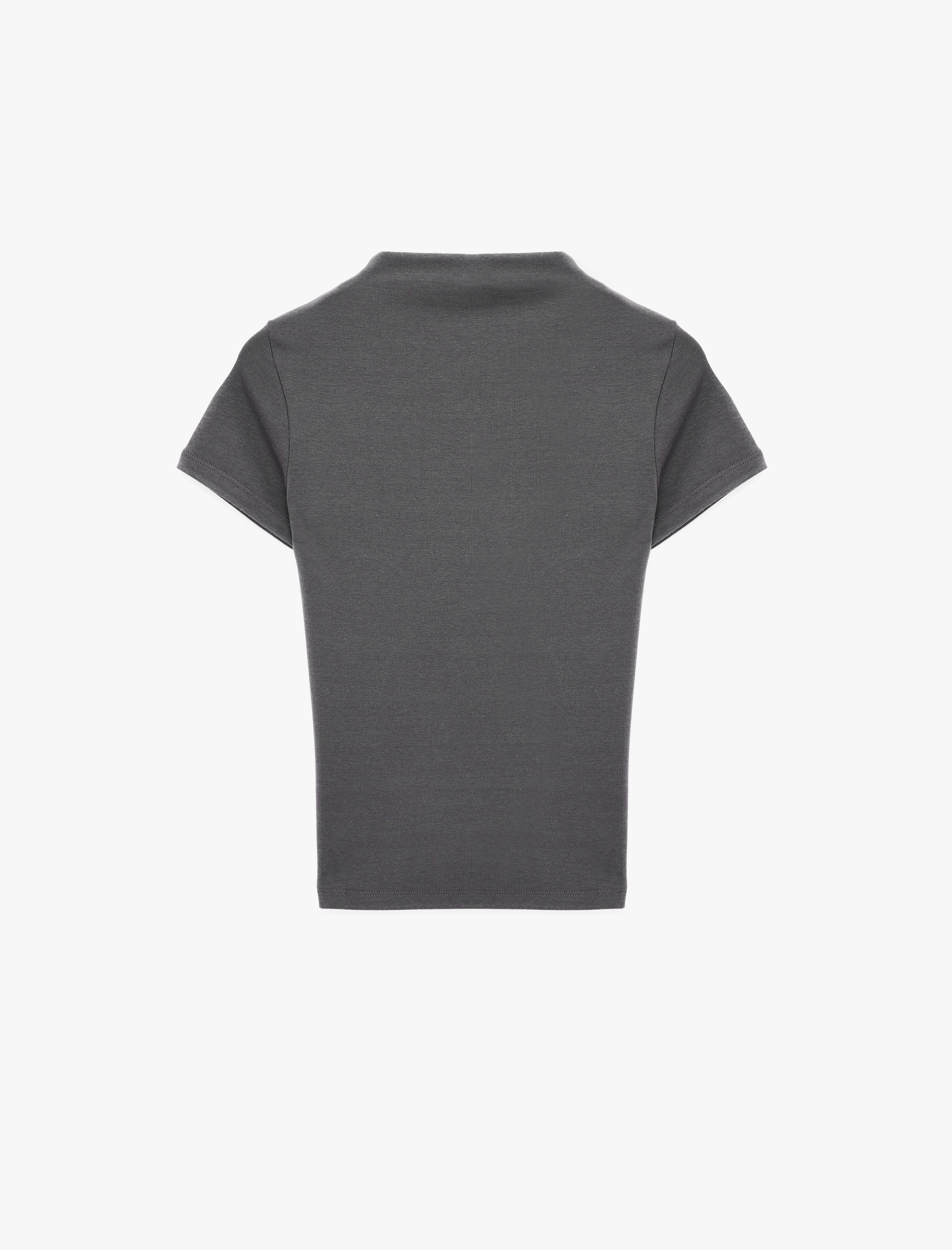   Modal Karışımlı Slim Fit Kısa Kollu Dik Yaka Tişört