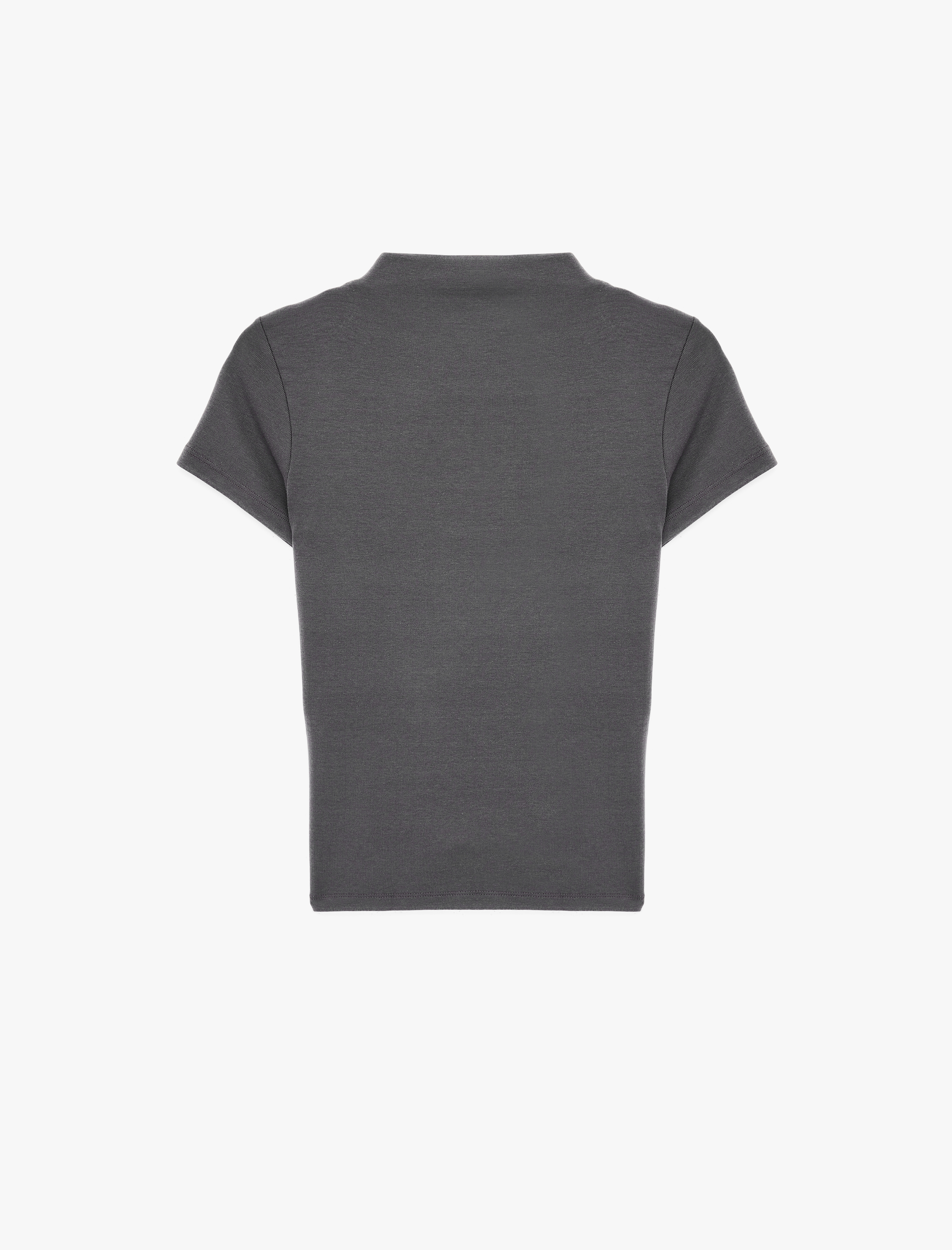   Modal Karışımlı Slim Fit Kısa Kollu Dik Yaka Tişört