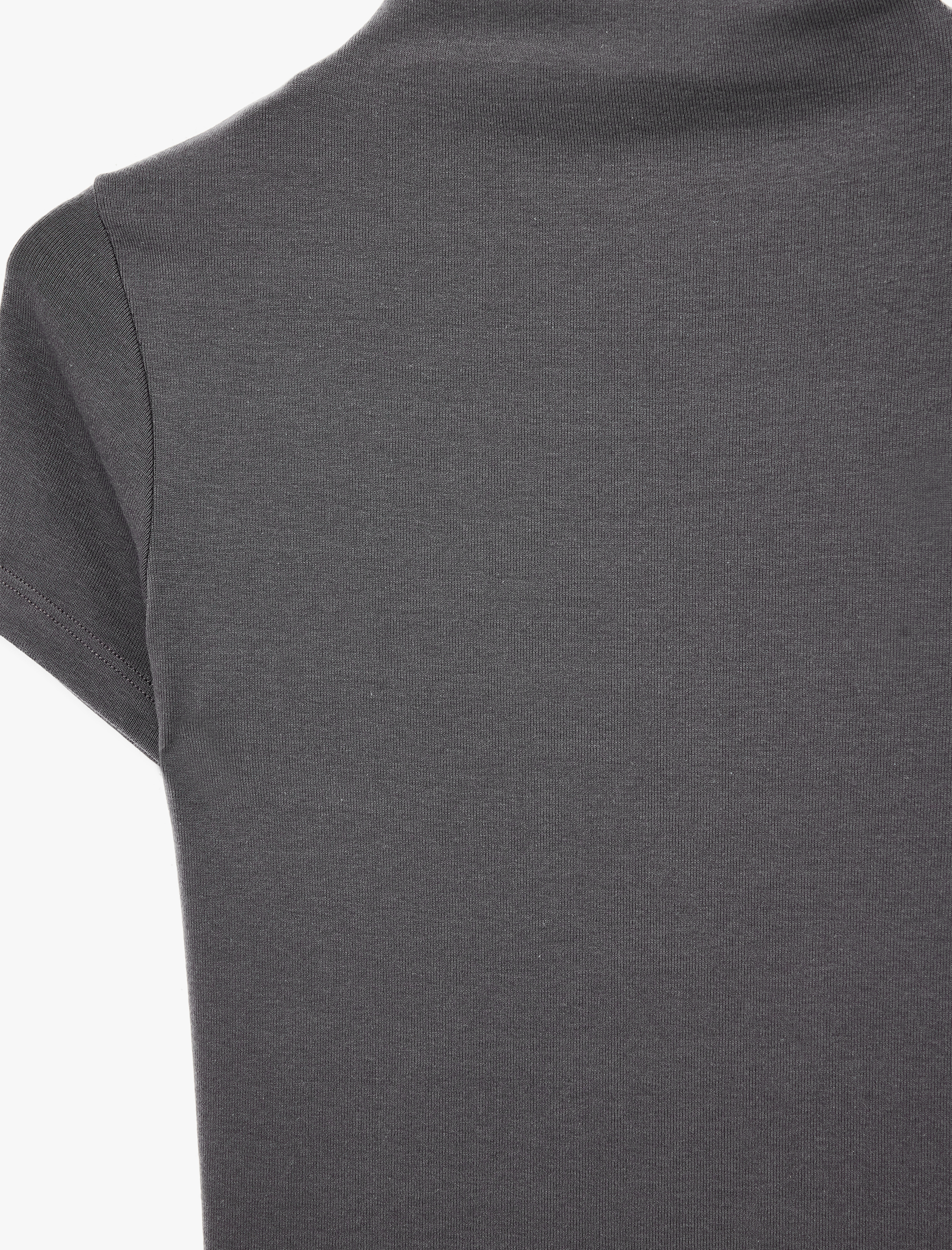   Modal Karışımlı Slim Fit Kısa Kollu Dik Yaka Tişört