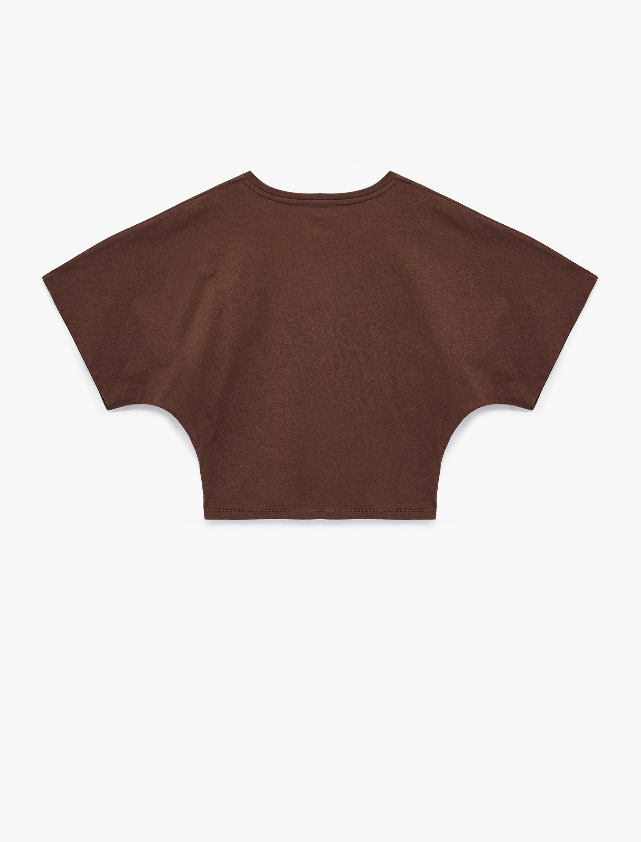   Pamuklu Slim Fit Kısa Yarasa Kollu Bisiklet Yaka Tişört