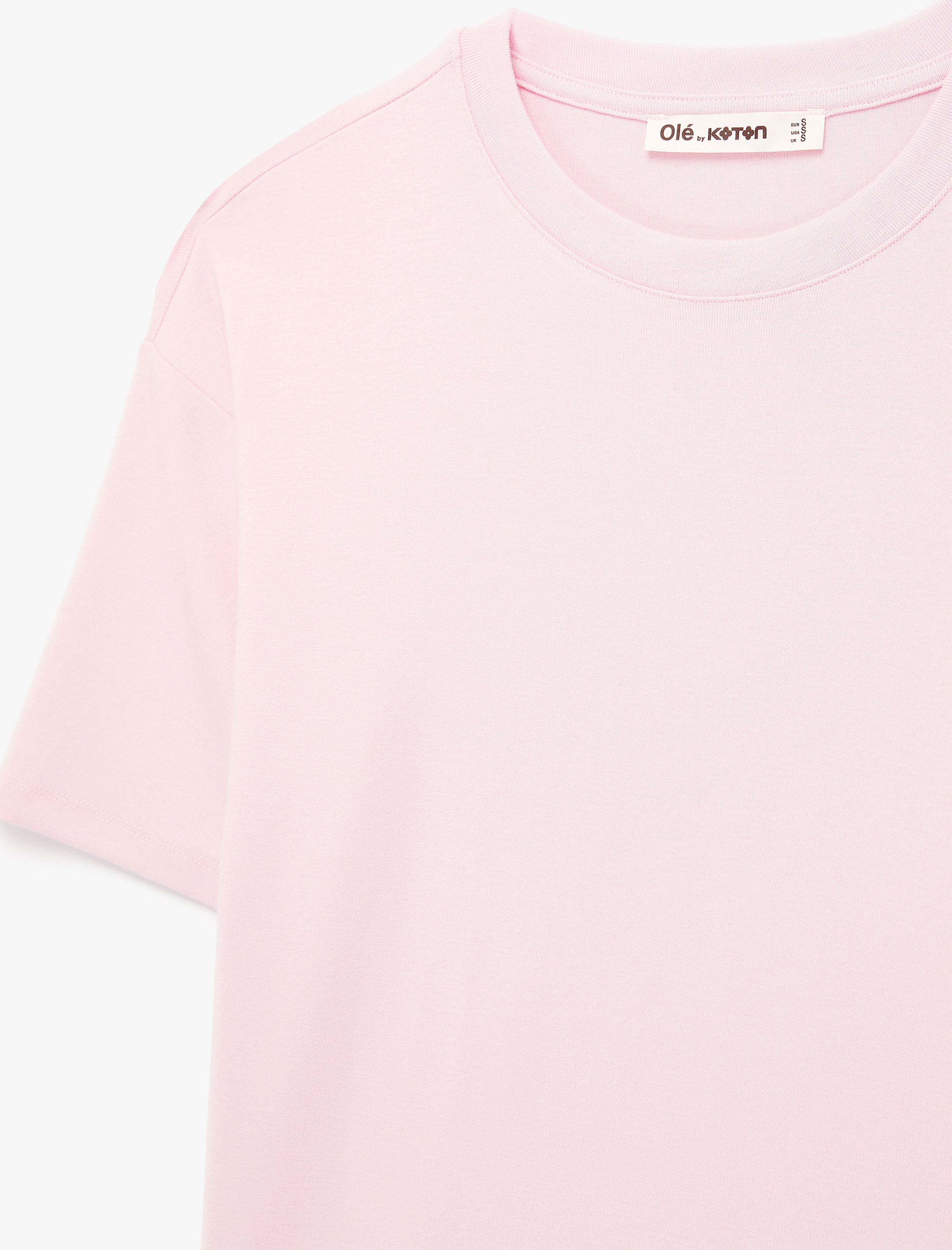   Kısa Kollu Bisiklet Yaka Modal Karışımlı Basic Oversize Tişört