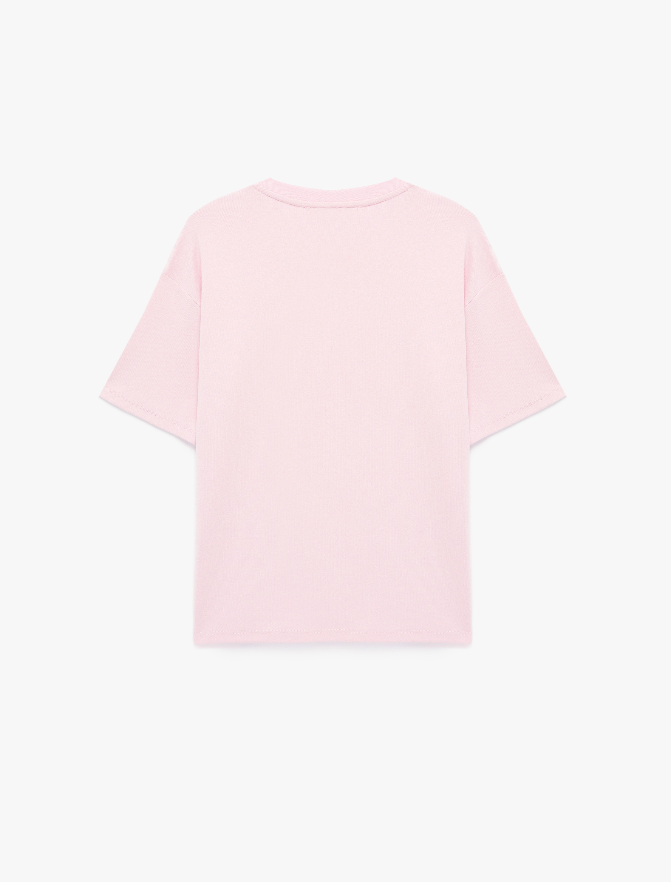   Kısa Kollu Bisiklet Yaka Modal Karışımlı Basic Oversize Tişört