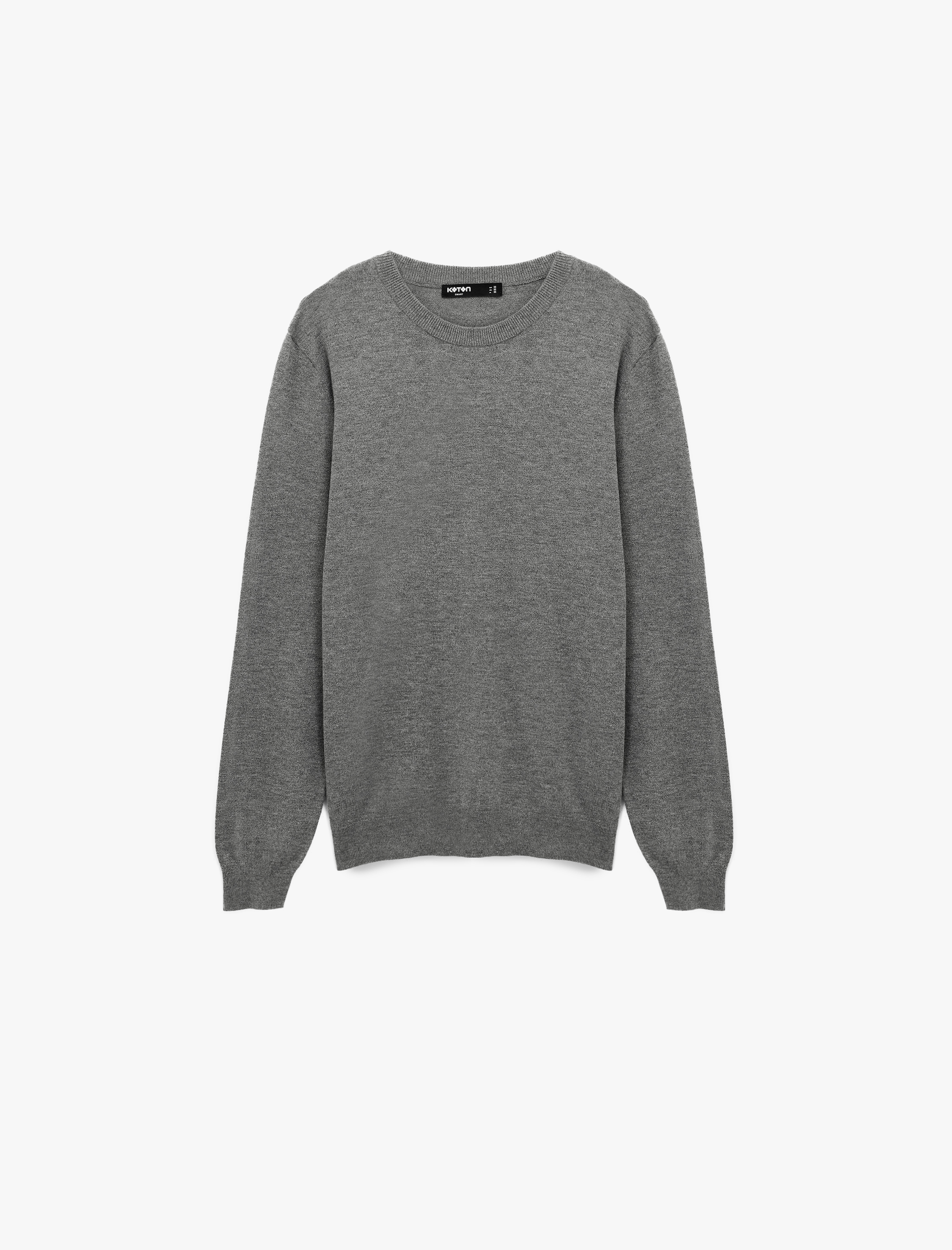   Regular Fit Uzun Kollu Bisiklet Yaka Basic Triko Kazak