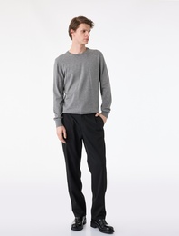 Regular Fit Uzun Kollu Bisiklet Yaka Basic Triko Kazak