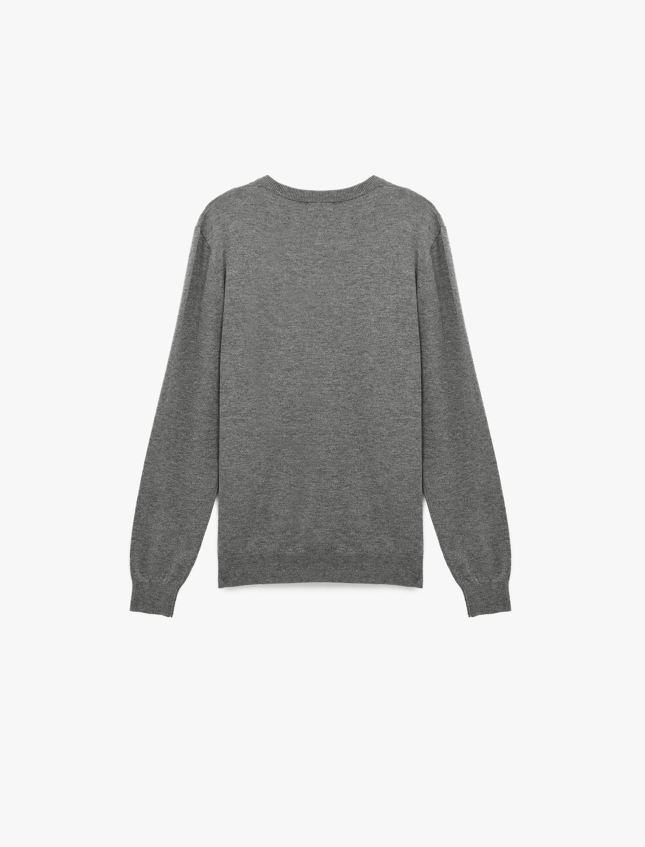   Regular Fit Uzun Kollu Bisiklet Yaka Basic Triko Kazak