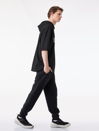 Pamuklu Cepli Beli Bağcıklı Jogger Spor Eşofman Altı