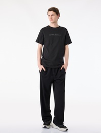 Beli Bağcıklı Cepli Rahat Kalıp Geniş Paça Spor Eşofman Altı