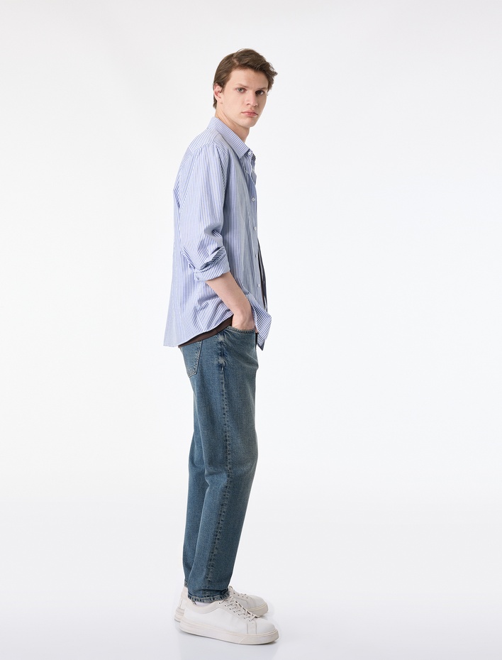  Pamuklu Regular Fit Cepli Tapered Jean Pantolon - Joe Jean