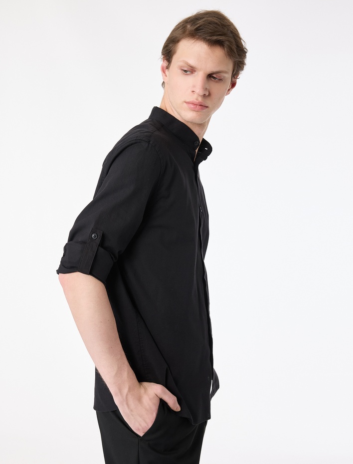  Regular Fit Uzun Kollu Pamuklu Hakim Yaka Gömlek