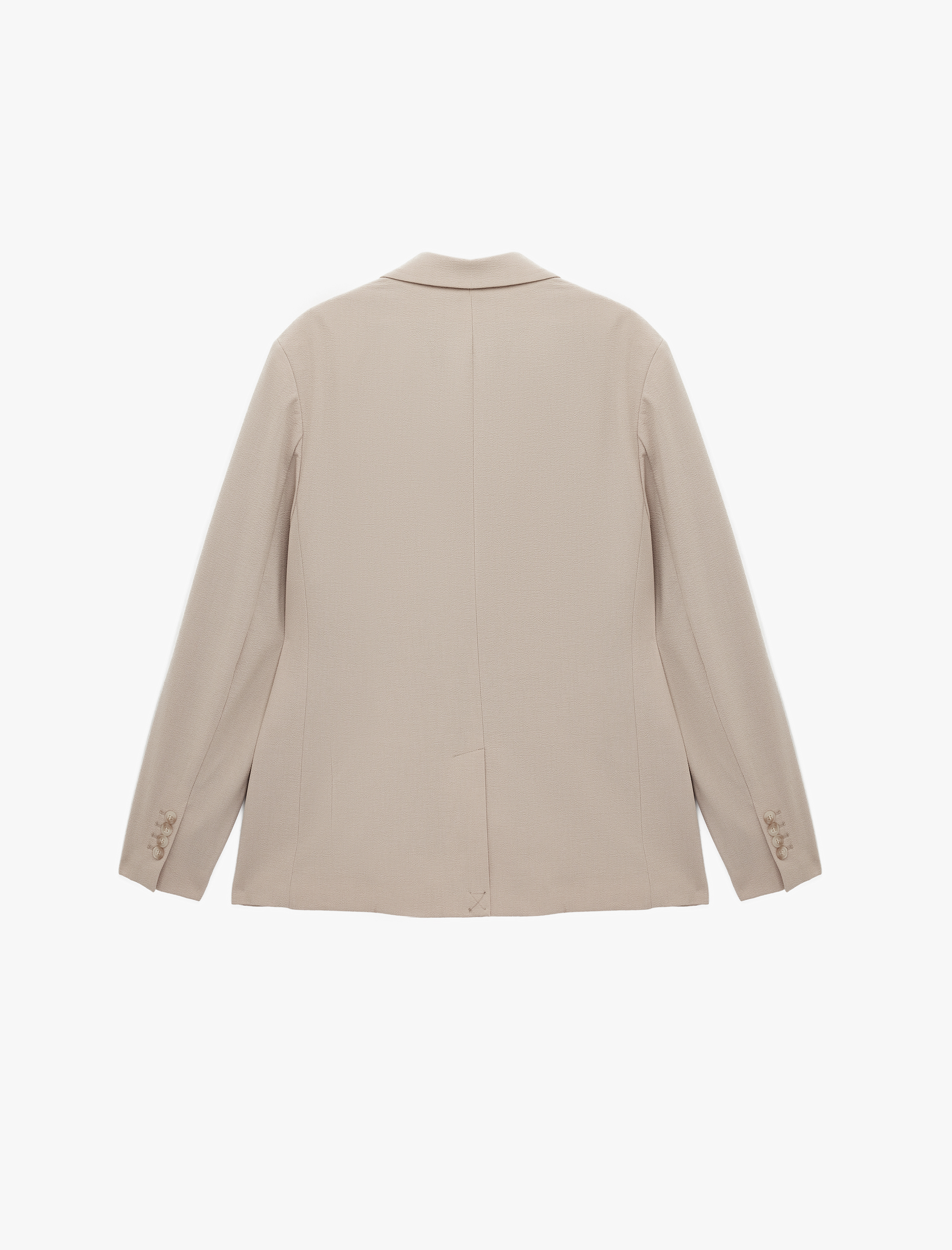   Regular Fit Uzun Kollu Cepli Düğmeli Gömlek Yaka Blazer Ceket