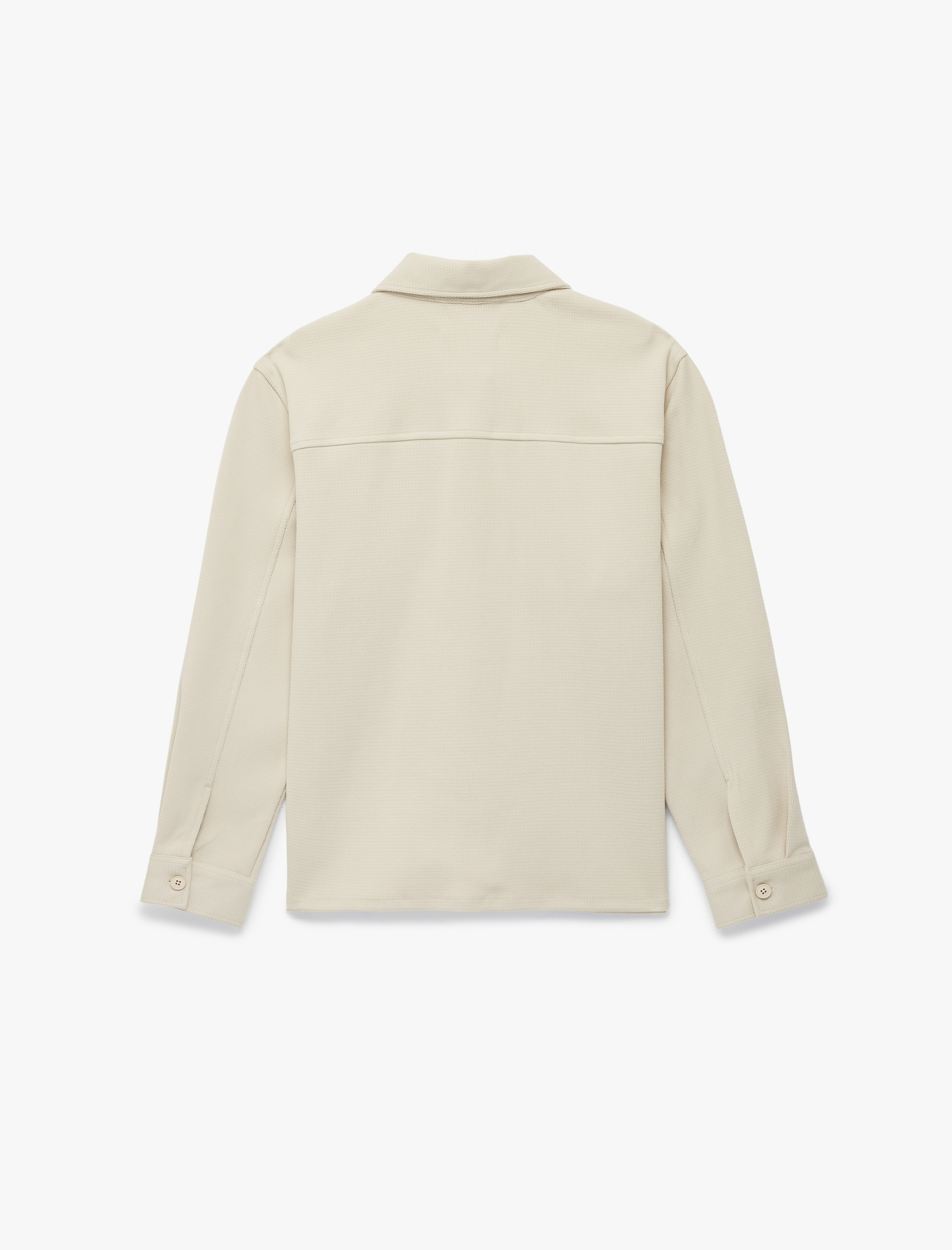   Uzun Kollu Cepli Klasik Yaka Fermuarlı Gömlek Ceket