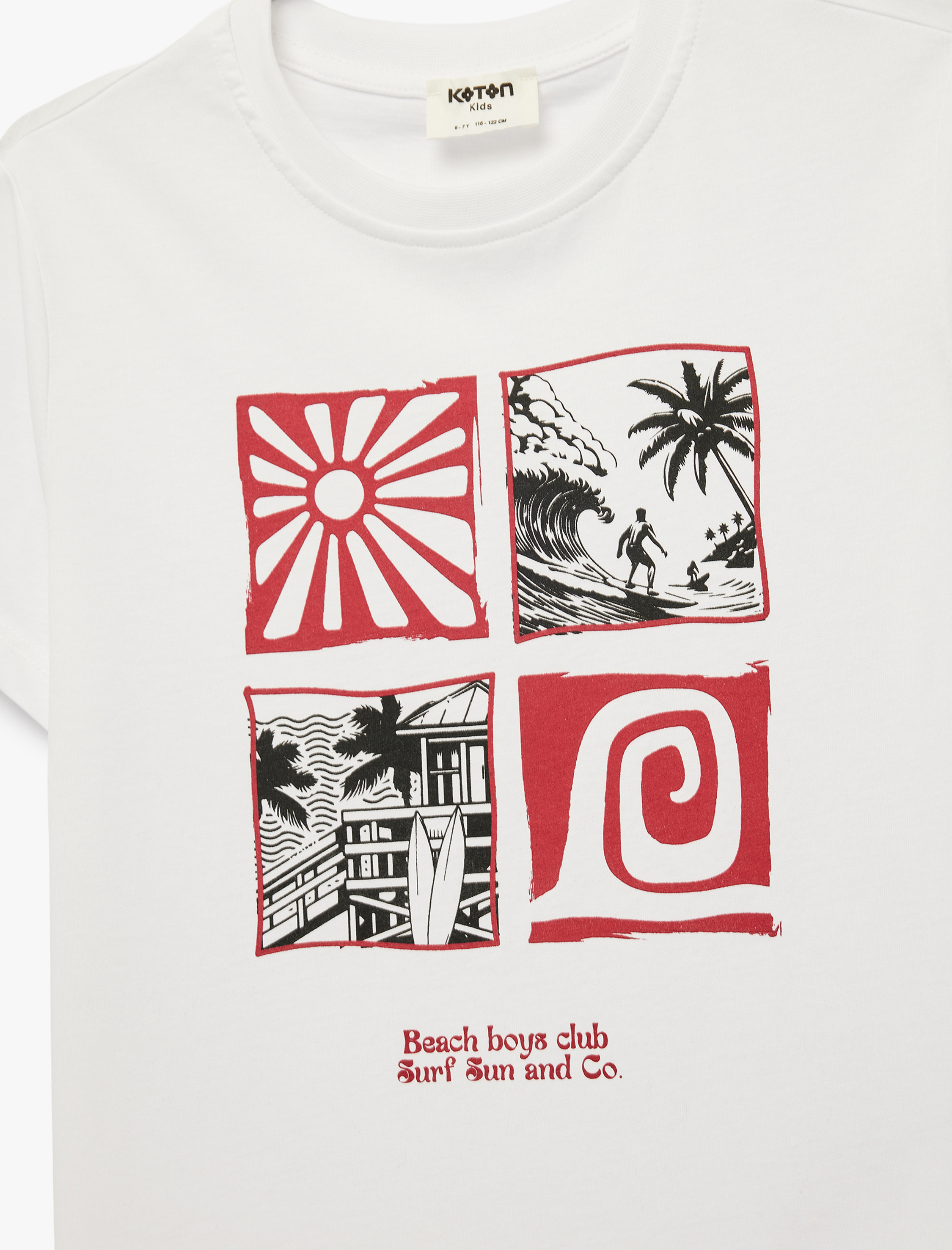  Erkek Çocuk Pamuklu Kısa Kollu Bisiklet Yaka Baskılı Tişört