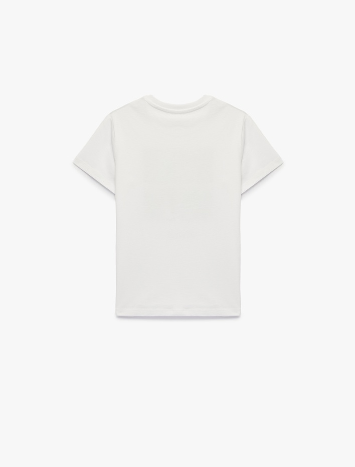 Erkek Çocuk Pamuklu Kısa Kollu Bisiklet Yaka Baskılı Tişört