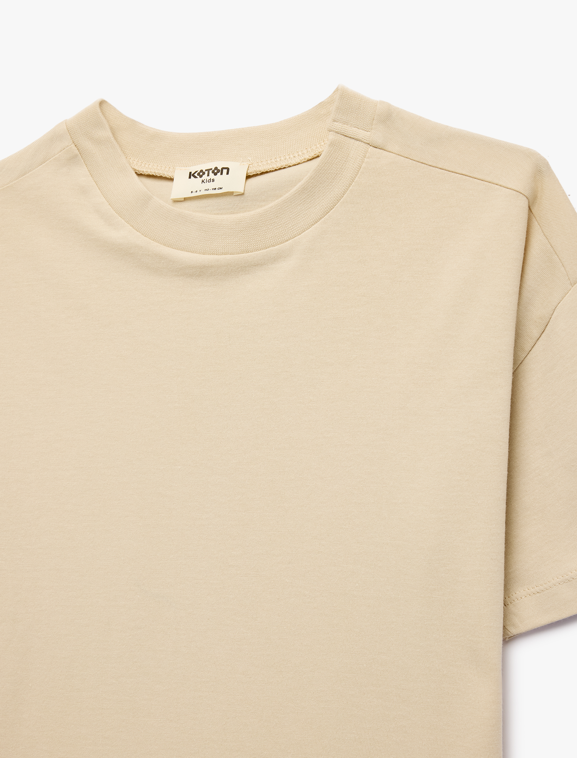  Erkek Çocuk Pamuklu Kısa Kollu Bisiklet Yaka Oversize Basic Tişört