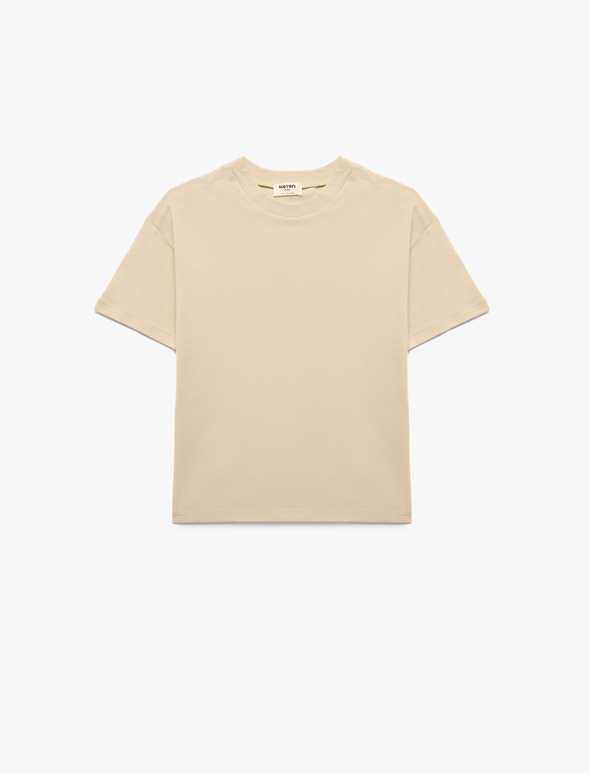  Erkek Çocuk Pamuklu Kısa Kollu Bisiklet Yaka Oversize Basic Tişört