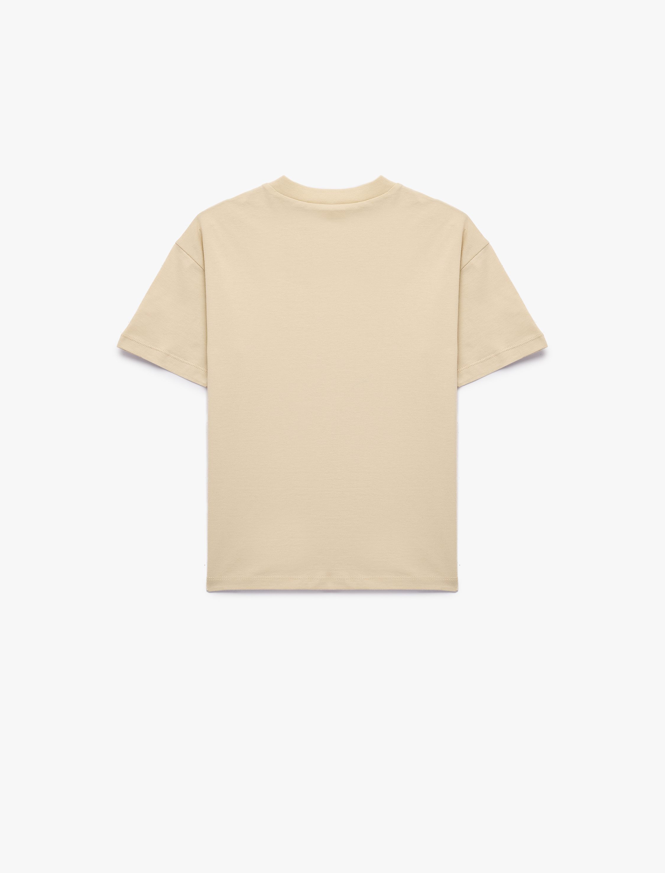  Erkek Çocuk Pamuklu Kısa Kollu Bisiklet Yaka Oversize Basic Tişört