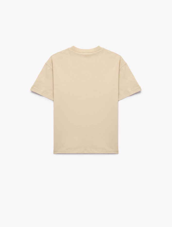 Erkek Çocuk Pamuklu Kısa Kollu Bisiklet Yaka Oversize Basic Tişört