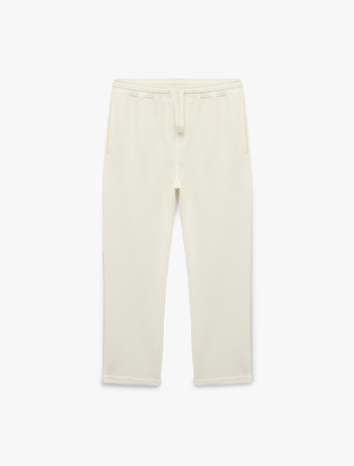  Straight Fit Cepli Duble Paça Beli Bağcıklı Pantolon