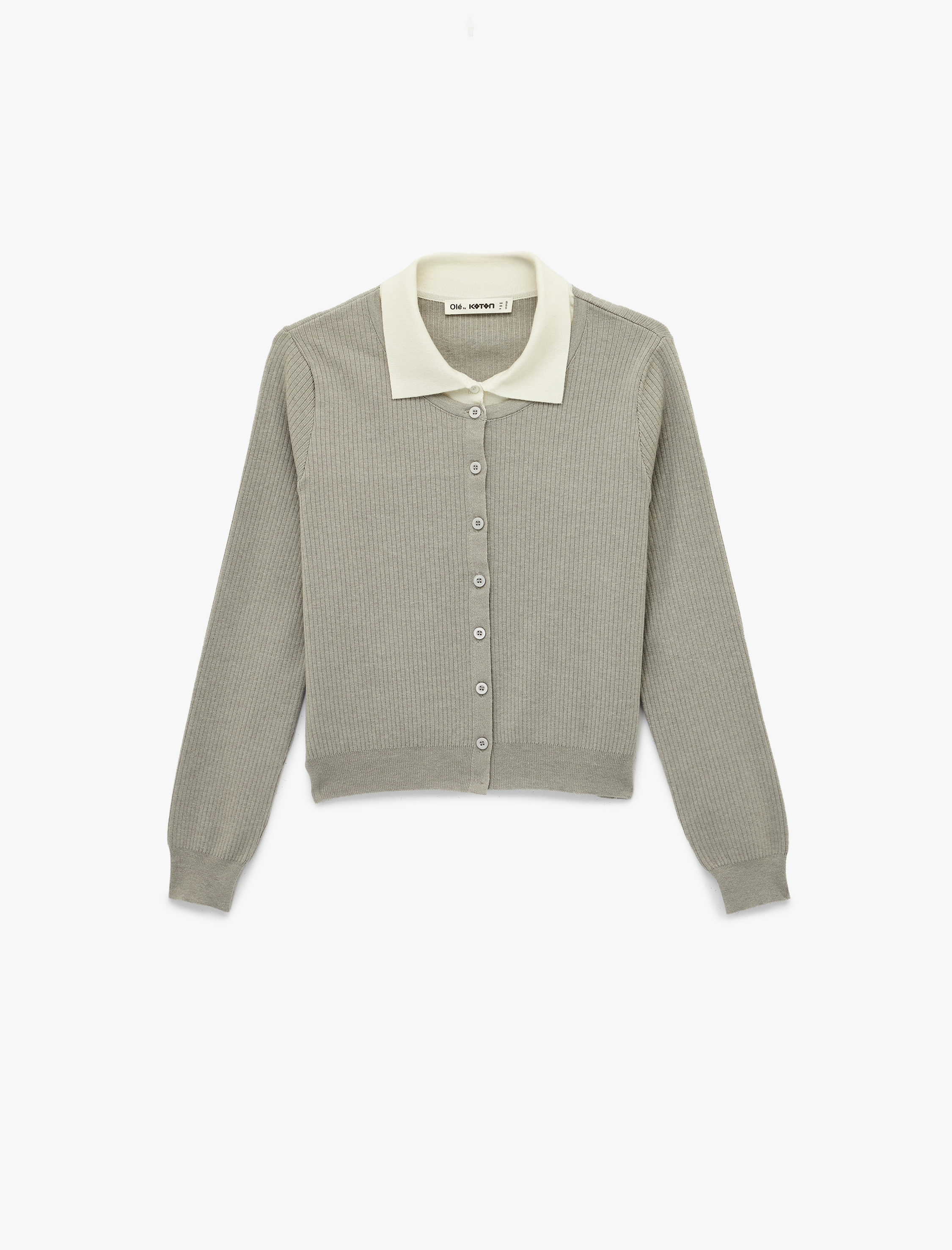   Uzun Kollu Basic Düğmeli Slim Fit Gömlek Yaka Hırka