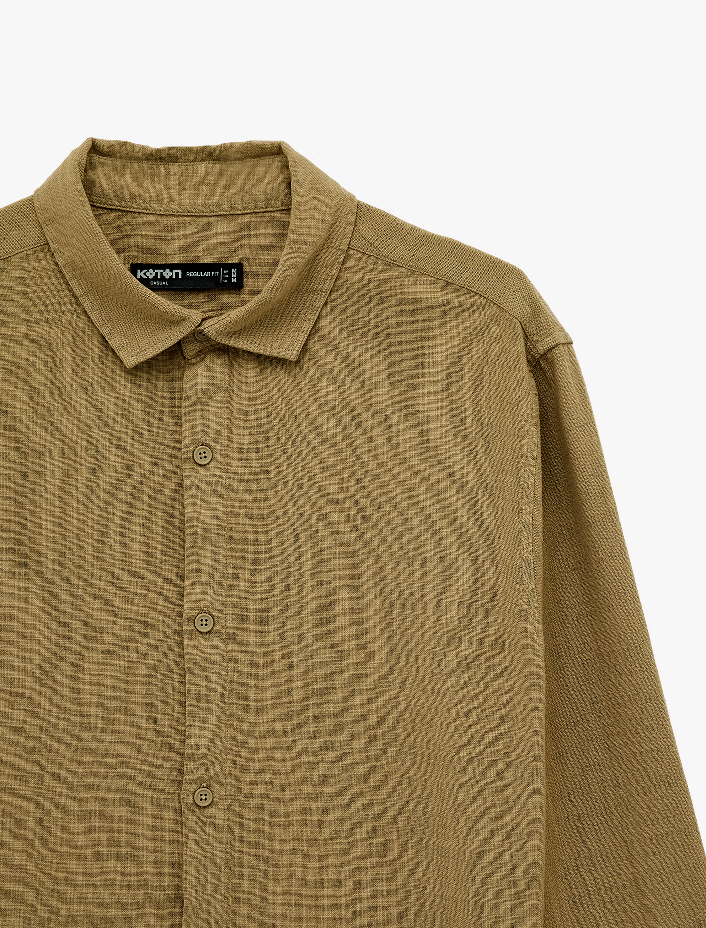   Regular Fit Pamuklu Klasik Yaka Düğmeli Uzun Kollu Gömlek