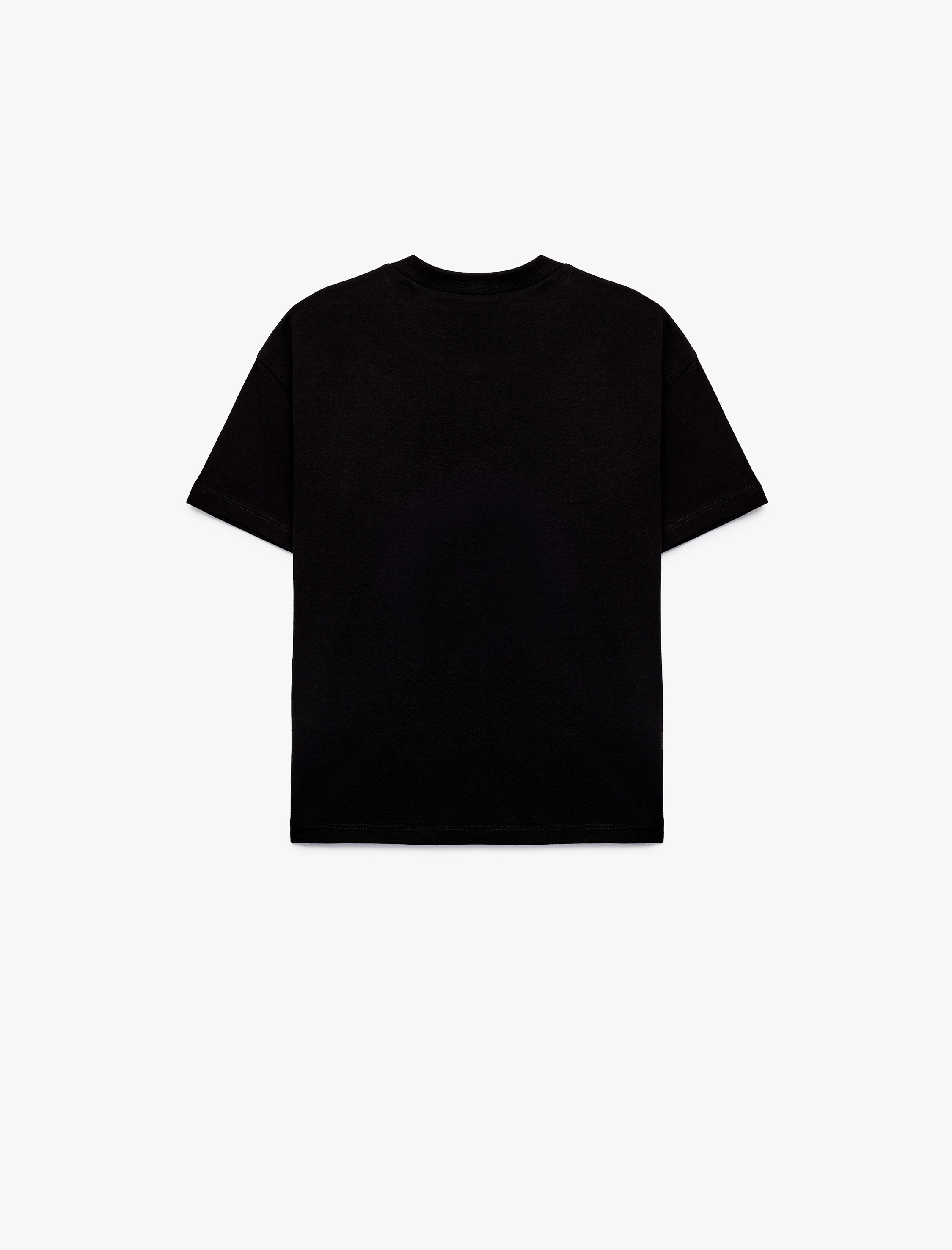  Erkek Çocuk Pamuklu Kısa Kollu Bisiklet Yaka Oversize Basic Tişört